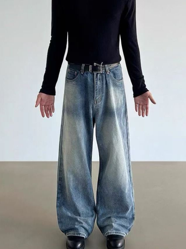Vintage American men's loose baggy wide-leg cleanfit vintage jeans Size US 32 / EU 48 - 4 Thumbnail