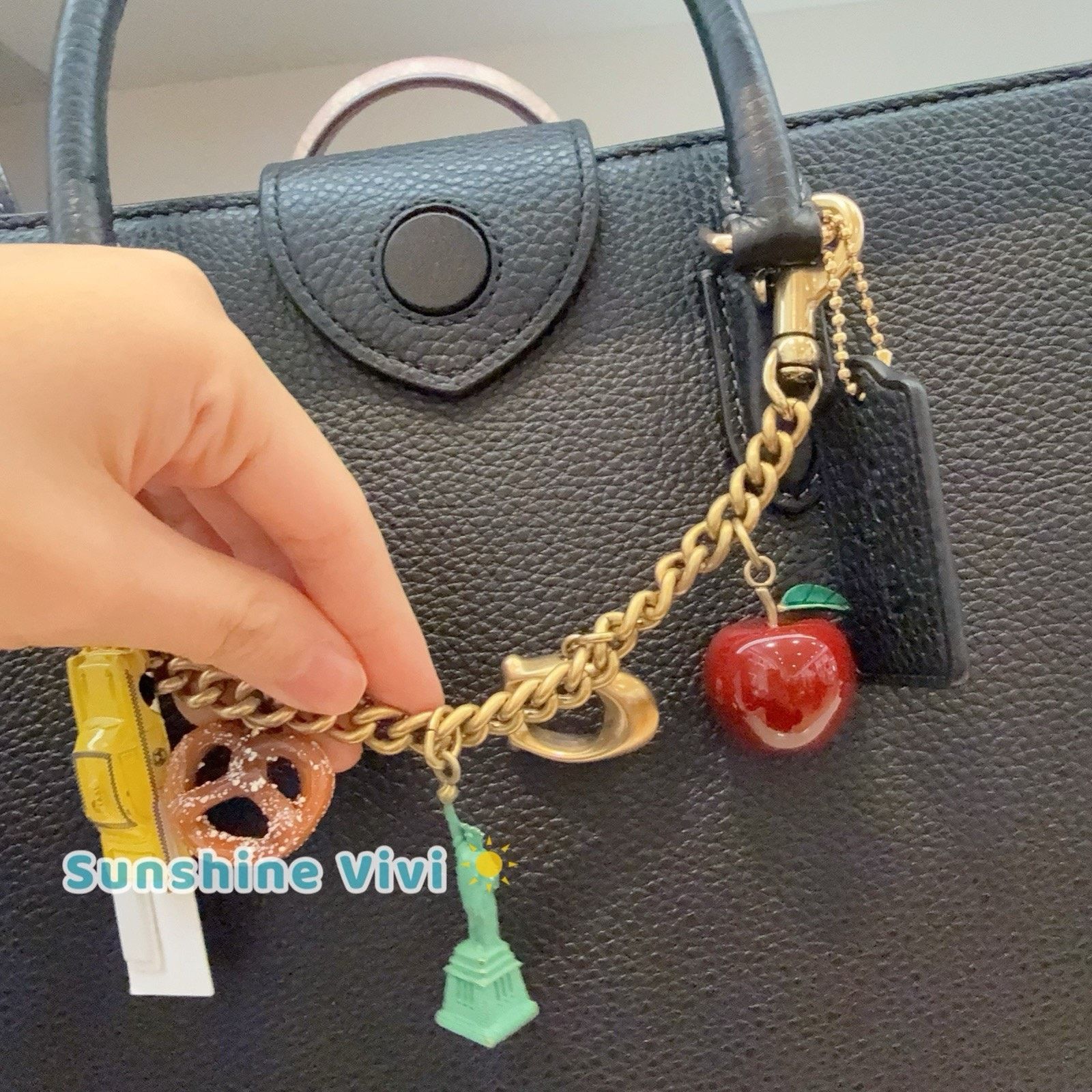 Coach NWT Coach New York Motif Chain Bag Charm Brass/Multi CCX50 Size ONE SIZE - 3 Thumbnail
