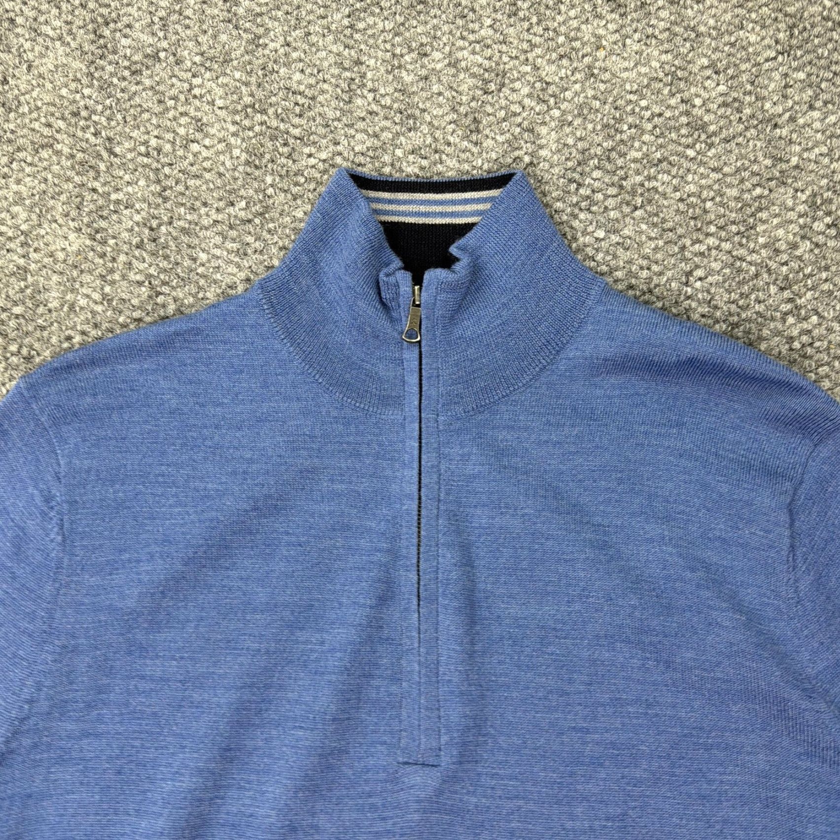 Brooks Brothers Brooks Brothers Sweater Mens Small Blue Merino Wool Quarter Zip Knit Pullover Size US S / EU 44-46 / 1 - 2 Thumbnail