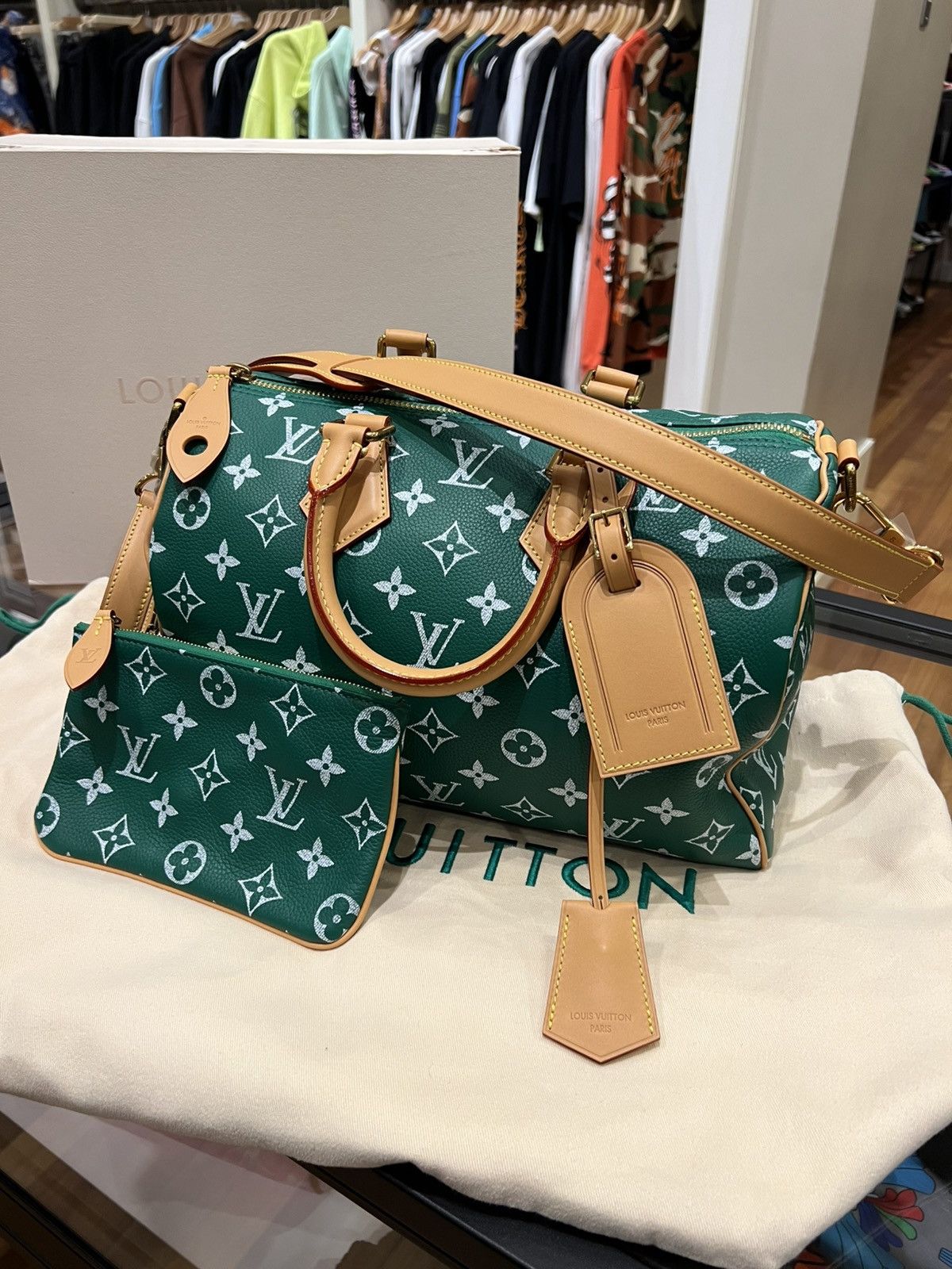 Louis Vuitton P9 Speedy 30 Duffle Bag Green