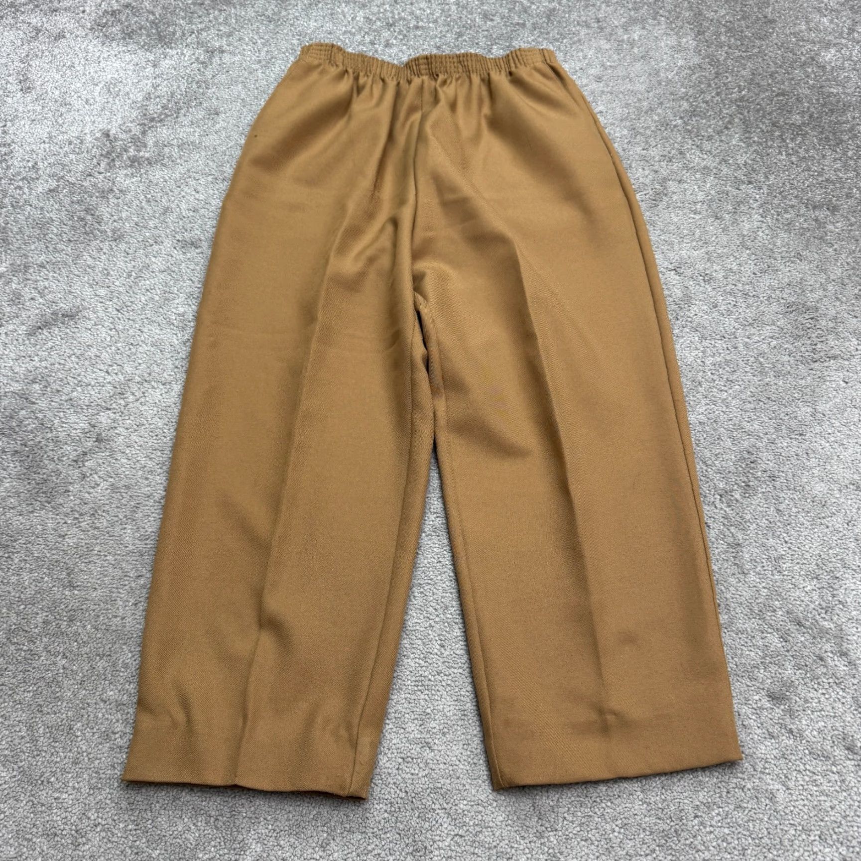 Vintage VINTAGE Alfred Dunner Pull On Cropped Dress Pants Womens 12 Camel Brown 90s Classic Size 34" / US 12 / IT 48 - 2 Thumbnail
