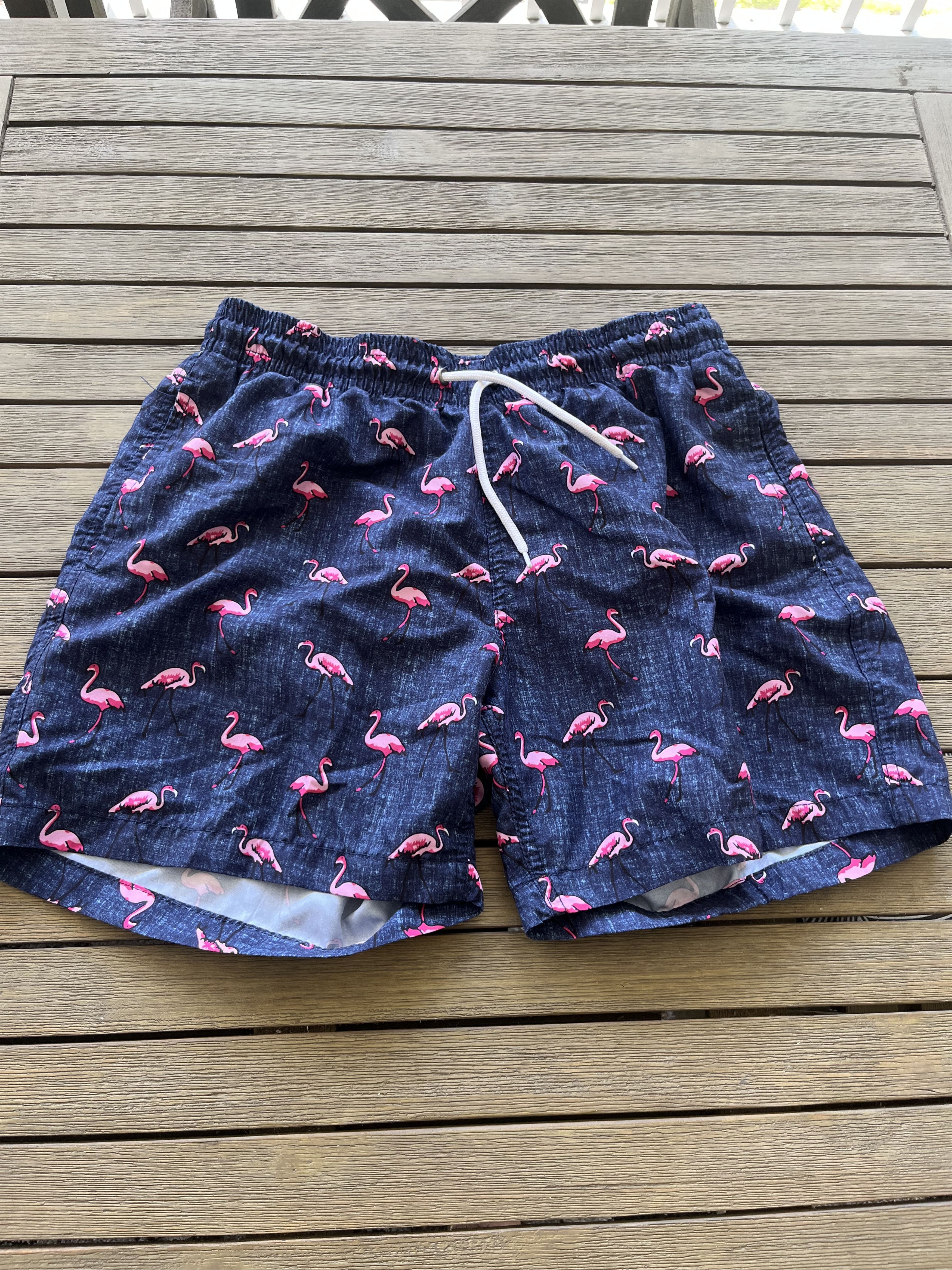 Vintage Flamingo Swim Trunks Size US 33 - 1 Thumbnail
