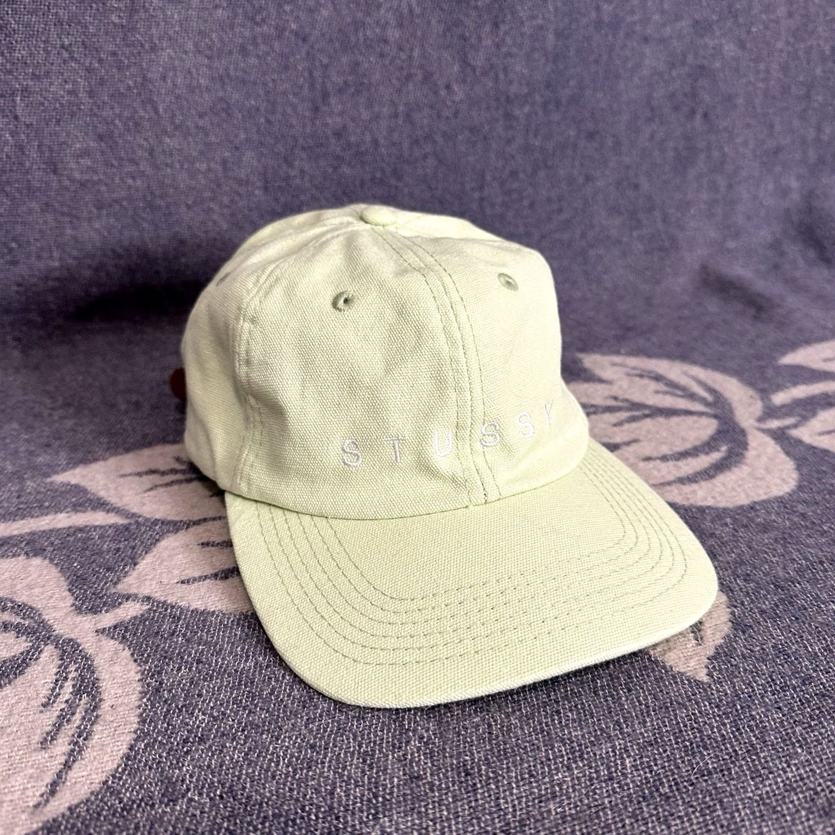 Spell Stussy Hat OSFA Unisex Baseball Cap Mint Lime Green Canvas Strap Back Adjustable 90s Hip Hop City Skateboarding Baseball Cap Mens Womens Size ONE SIZE - 2 Thumbnail