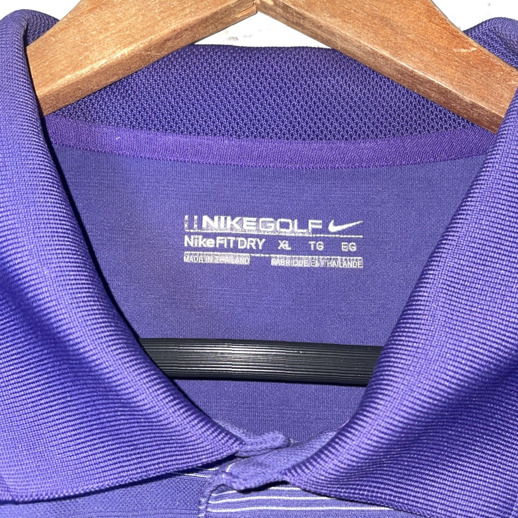 Nike Nike Dri-Fit Golf Polo Men's XL Purple Striped Activewear Size US XL / EU 56 / 4 - 2 Thumbnail