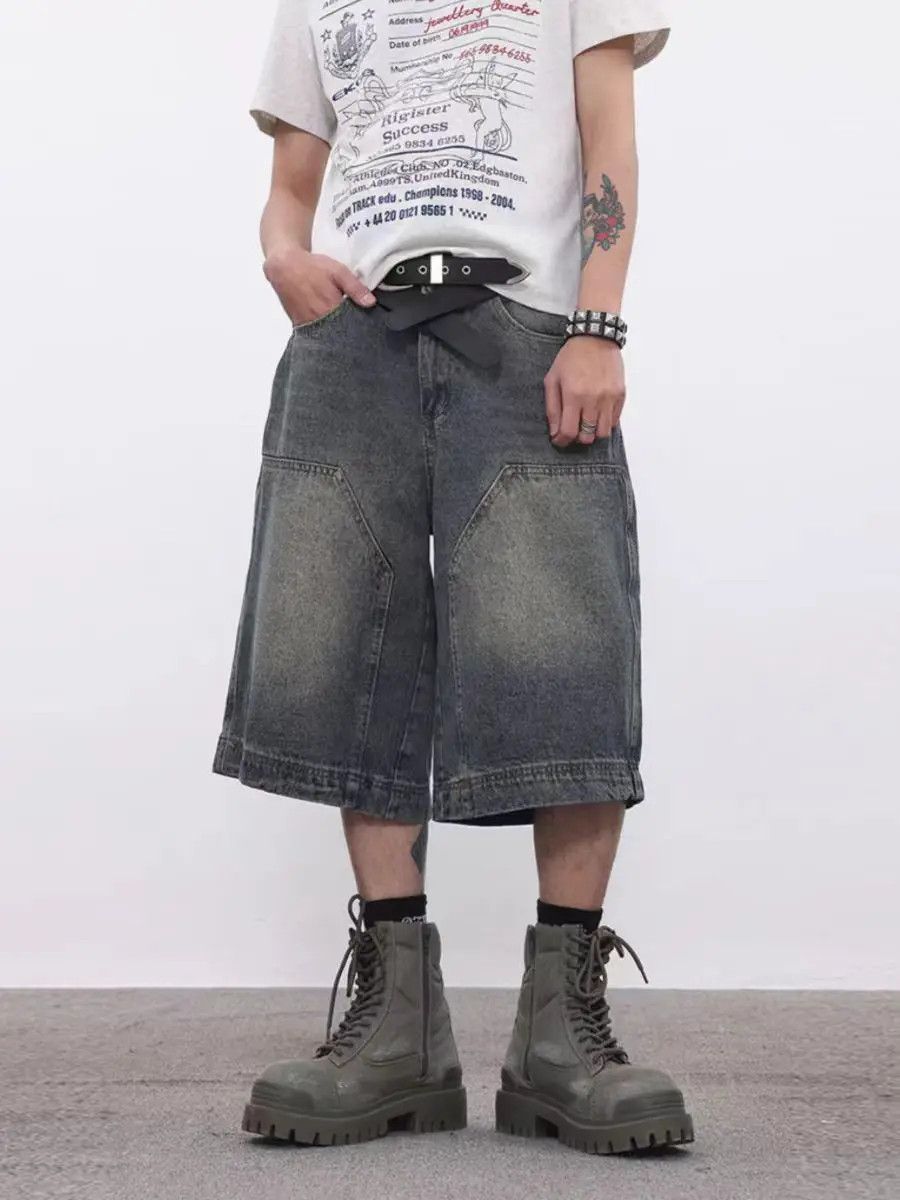Japanese Brand × Jean Hip Hop Street Harajuku Denim Shorts Size US 31 - 2 Thumbnail