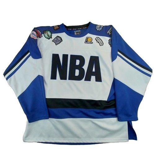 UNK NBA Patch Logo Long Sleeve Hockey-Style Jersey 2XL