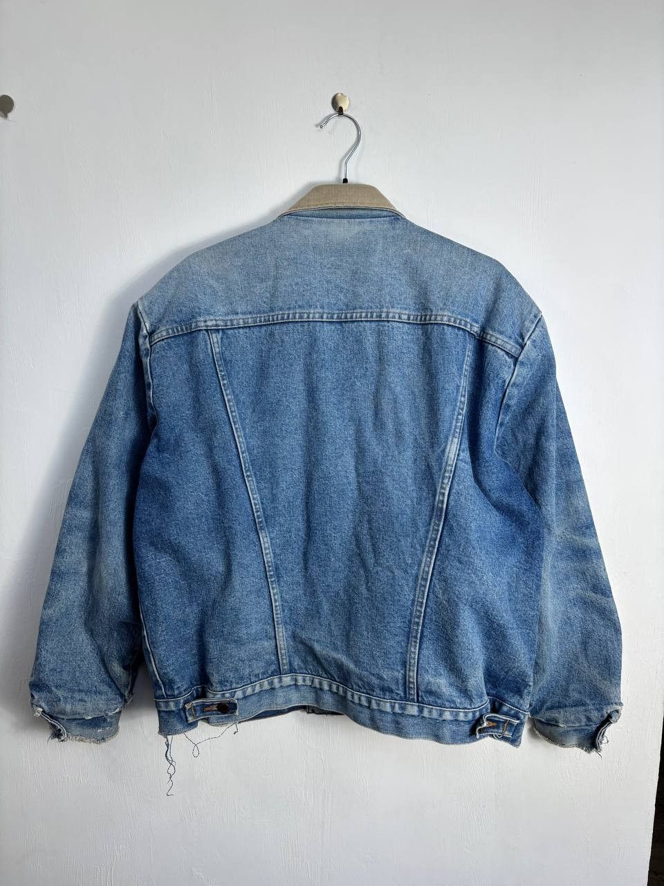 Wrangler 90's WRANGLER USA Wool Lined Distressed Denim Jacket Vintage Size US L / EU 52-54 / 3 - 11 Thumbnail