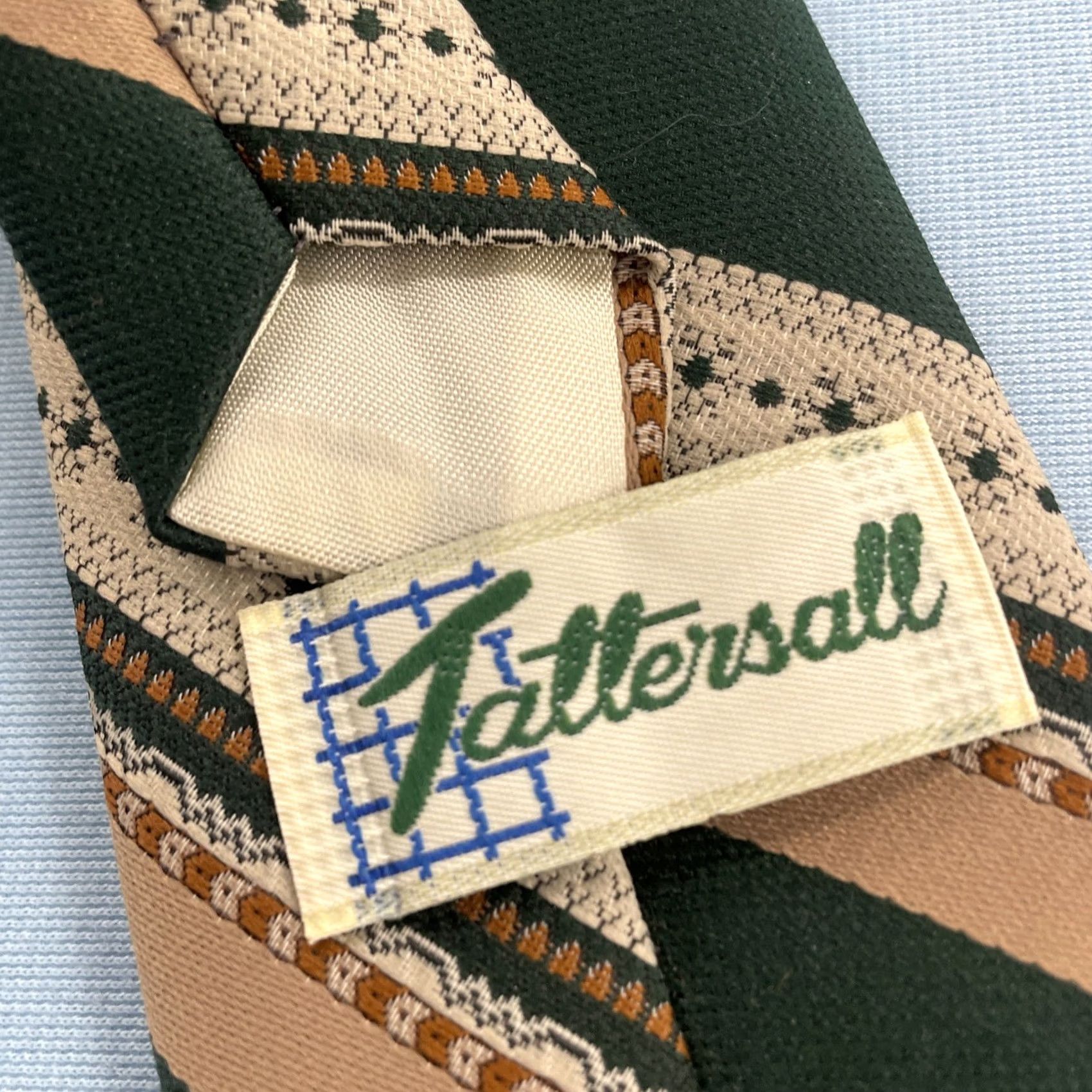 Vintage VINTAGE Tattersall Repp Tie Woven Textured Green Brown Western Necktie 3x57 Men Tie 57"-60" Size ONE SIZE - 4 Thumbnail
