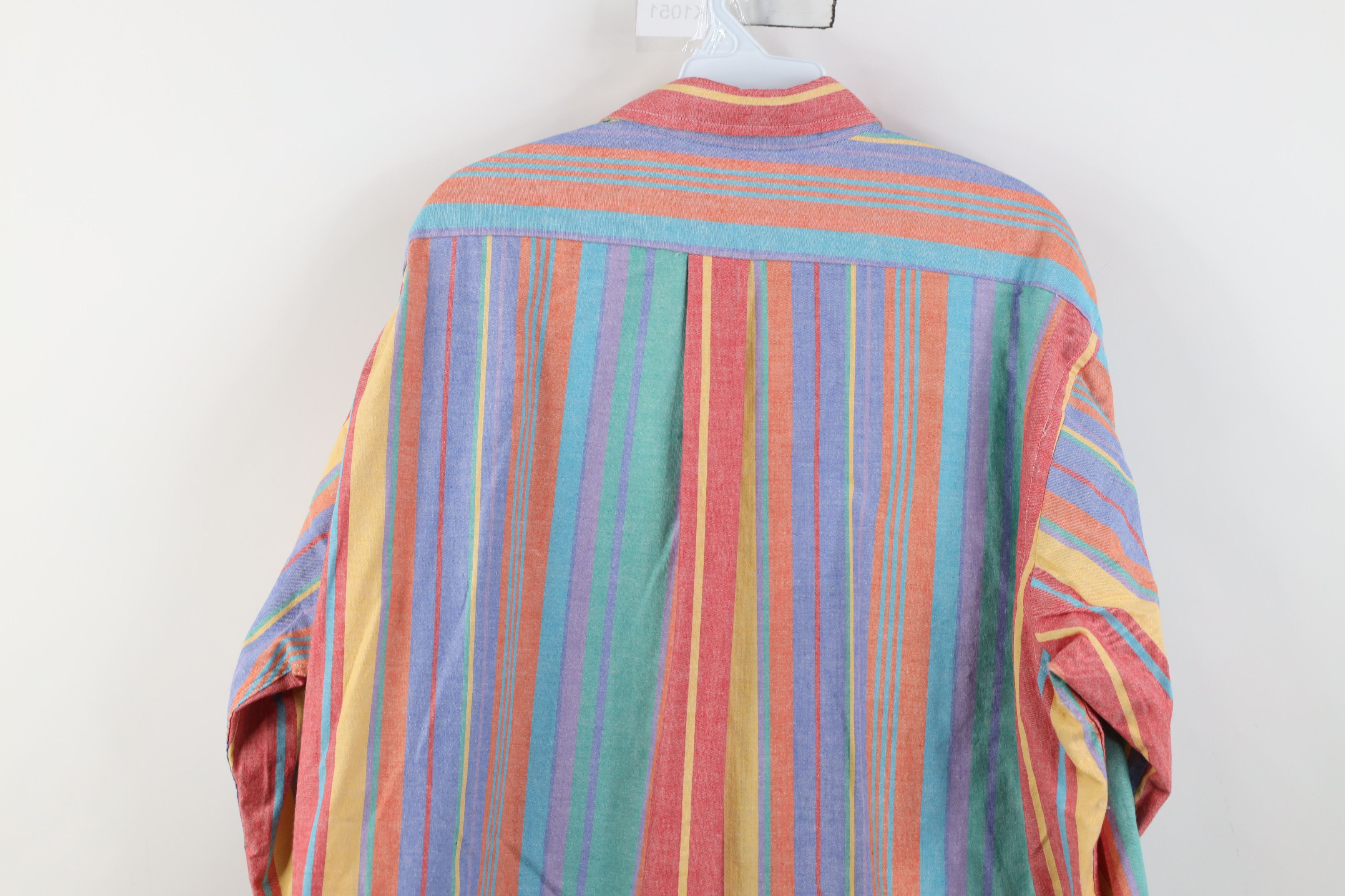 Vintage Vintage 90s Streetwear Striped Oxford Button Down Shirt Size US L / EU 52-54 / 3 - 11 Thumbnail