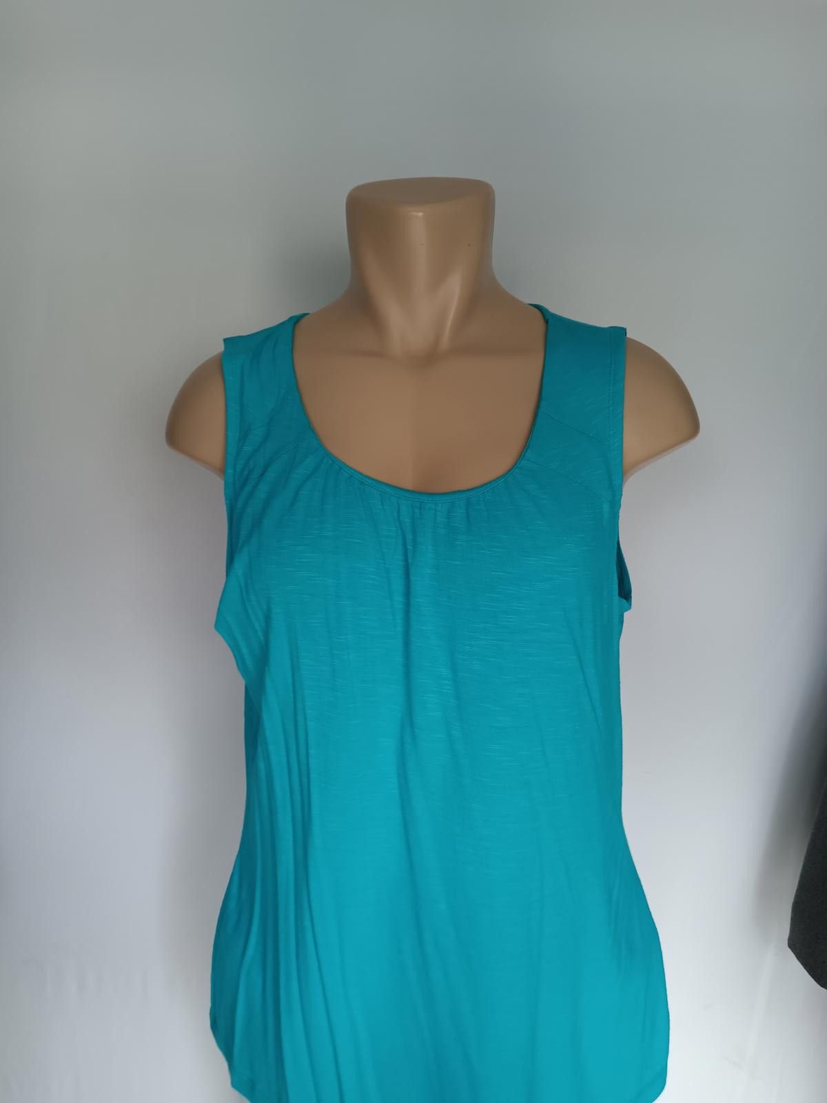 Designer Stylish Turquoise Button-Up Shirt with Tank Top Set - Chicos Size ONE SIZE - 4 Thumbnail