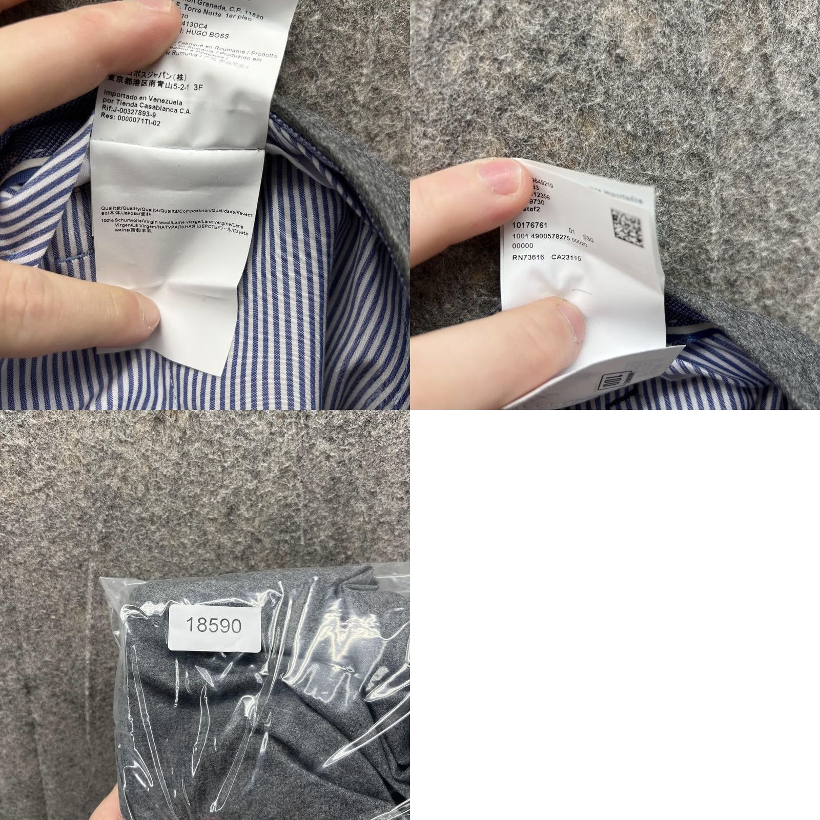 Vintage VINTAGE: NO Hugo Boss Pants Men 34R Gray Chino Pleated Dress Casual Wool Trousers Size US 34 / EU 50 - 9 Thumbnail