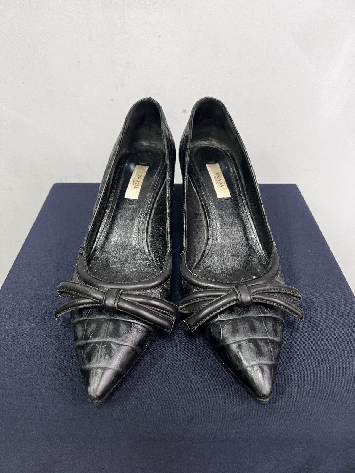 Prada Prada crocodile Leather Heels Women’s 37.5 vintage y2k Size US 7.5 / IT 37.5 - 2 Thumbnail