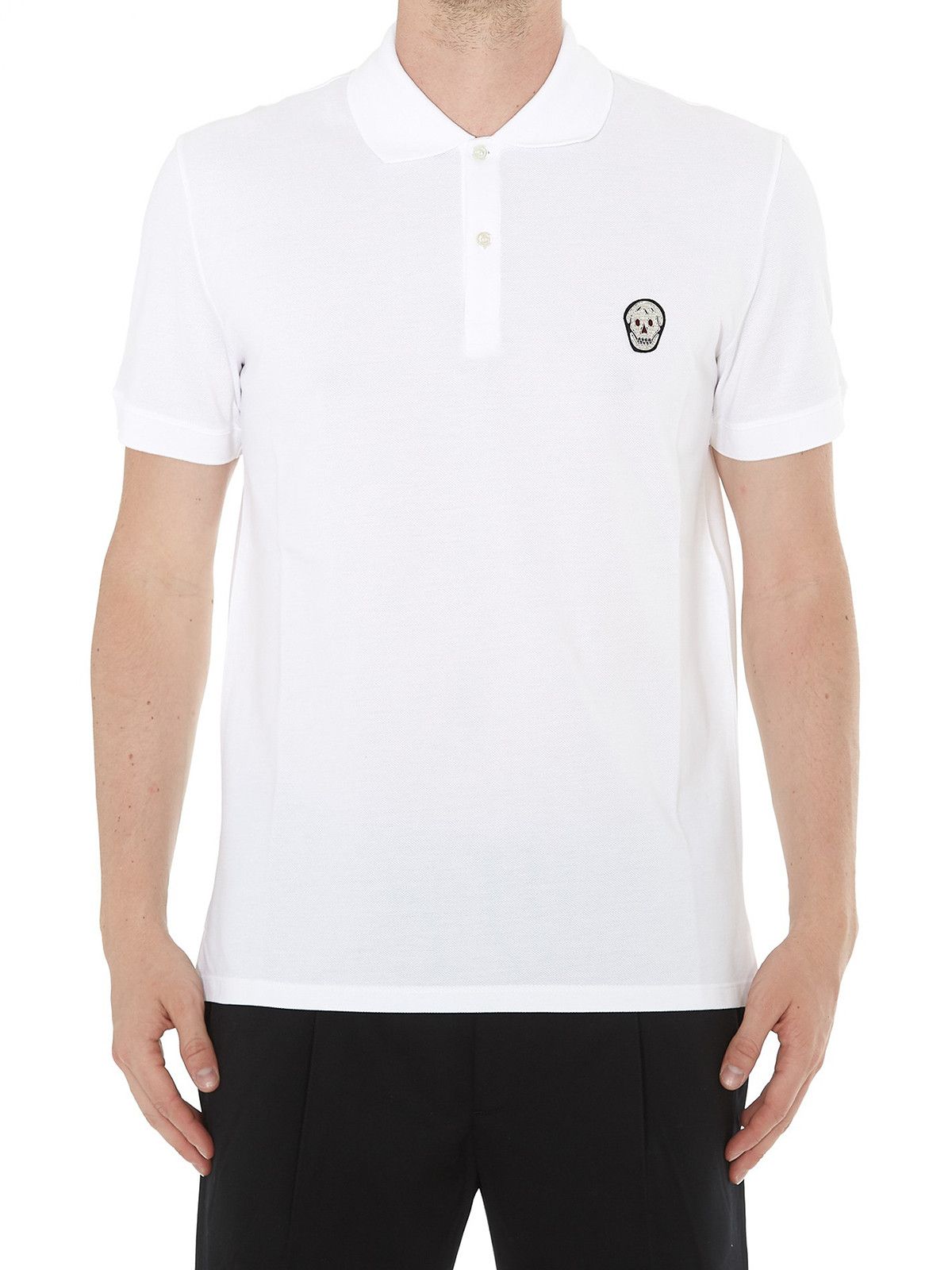 Alexander McQueen ALEXANDER MCQUEEN white skull patch polo shirt Medium q Size US M / EU 48-50 / 2 - 2 Thumbnail