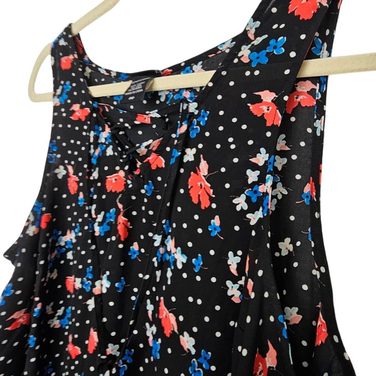 Torrid Torrid Womens Floral Polka Dot Lace Up Tank Top Plus 00X Size XL / US 12-14 / IT 48-50 - 5 Thumbnail