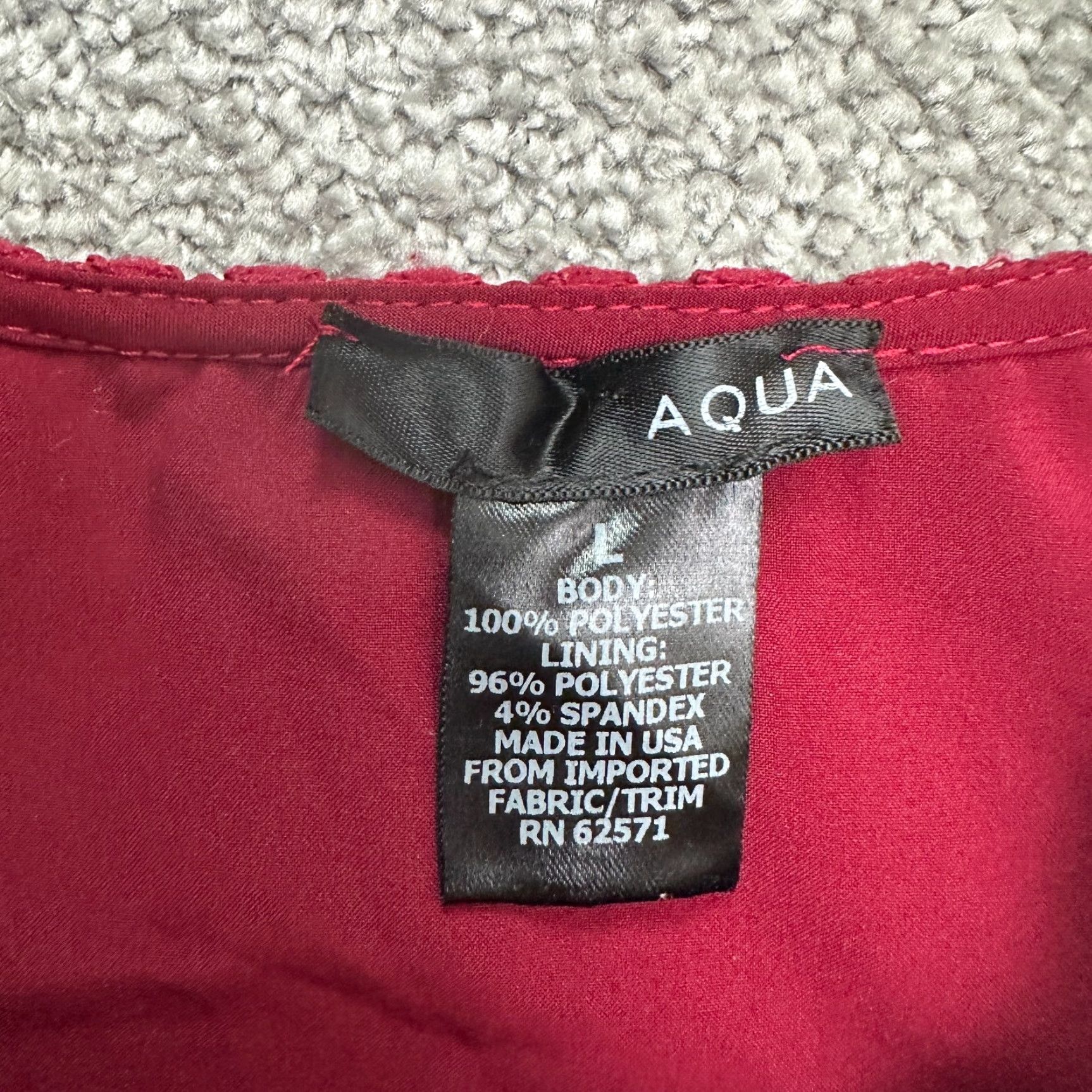 AQUA Aqua Tank Top Womens Large Red Lined Sleeveless Crochet Lace Casual Shirt Styles: Basic, Breathable, Lightweight, Easy Care Size S / US 4 / IT 40 - 7 Thumbnail