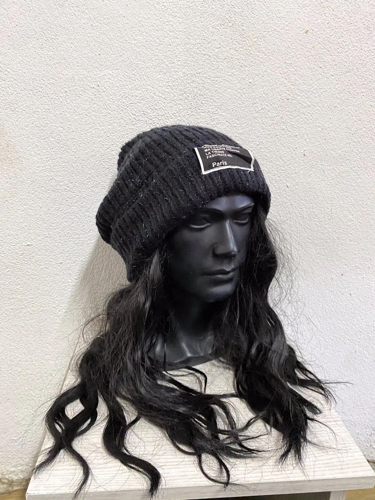 Japanese Brand × Vintage Japanese Brand Fake Hair Beanie Hat Size ONE SIZE - 2 Thumbnail