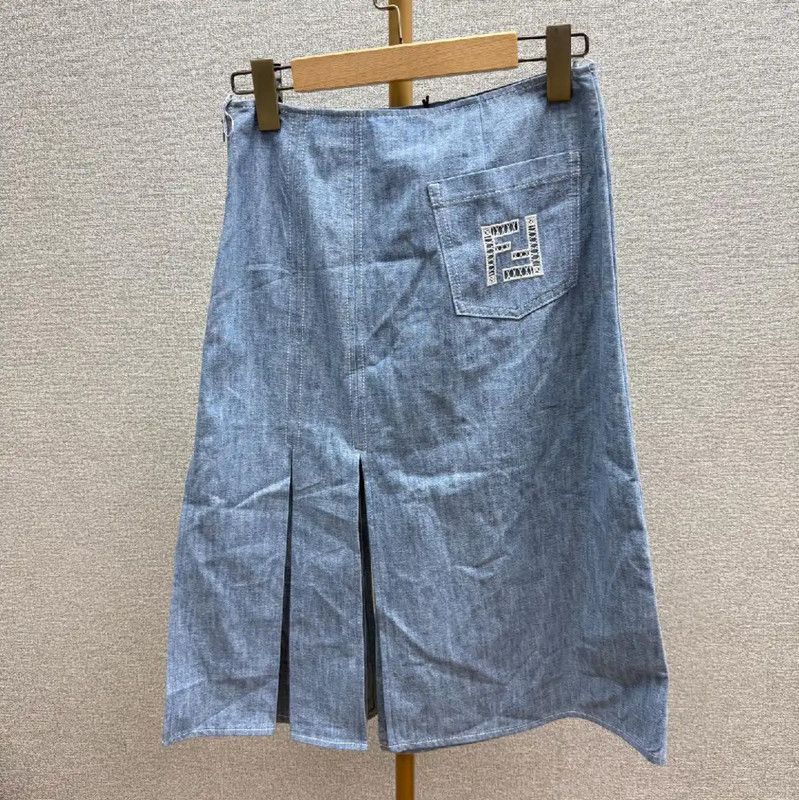 Fendi Fendi Light Blue Cotton Skirt for Women 0089 Size 23" - 1 Thumbnail