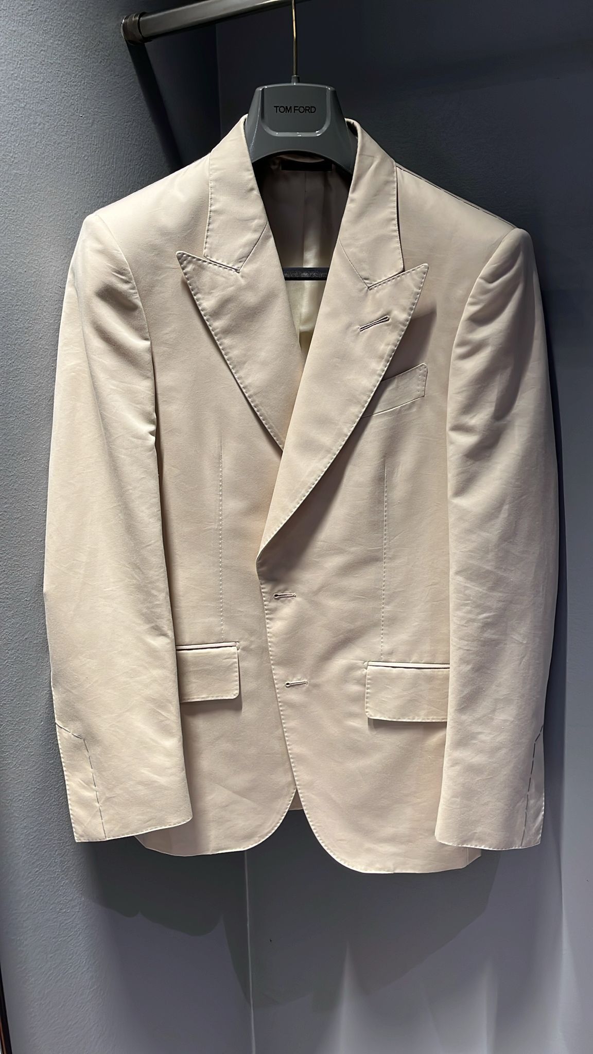 Tom Ford o1loc1c0326 JHPP01 Cotton Silk Dyllan Jacket in White Size US M / EU 48-50 / 2 - 1 Thumbnail