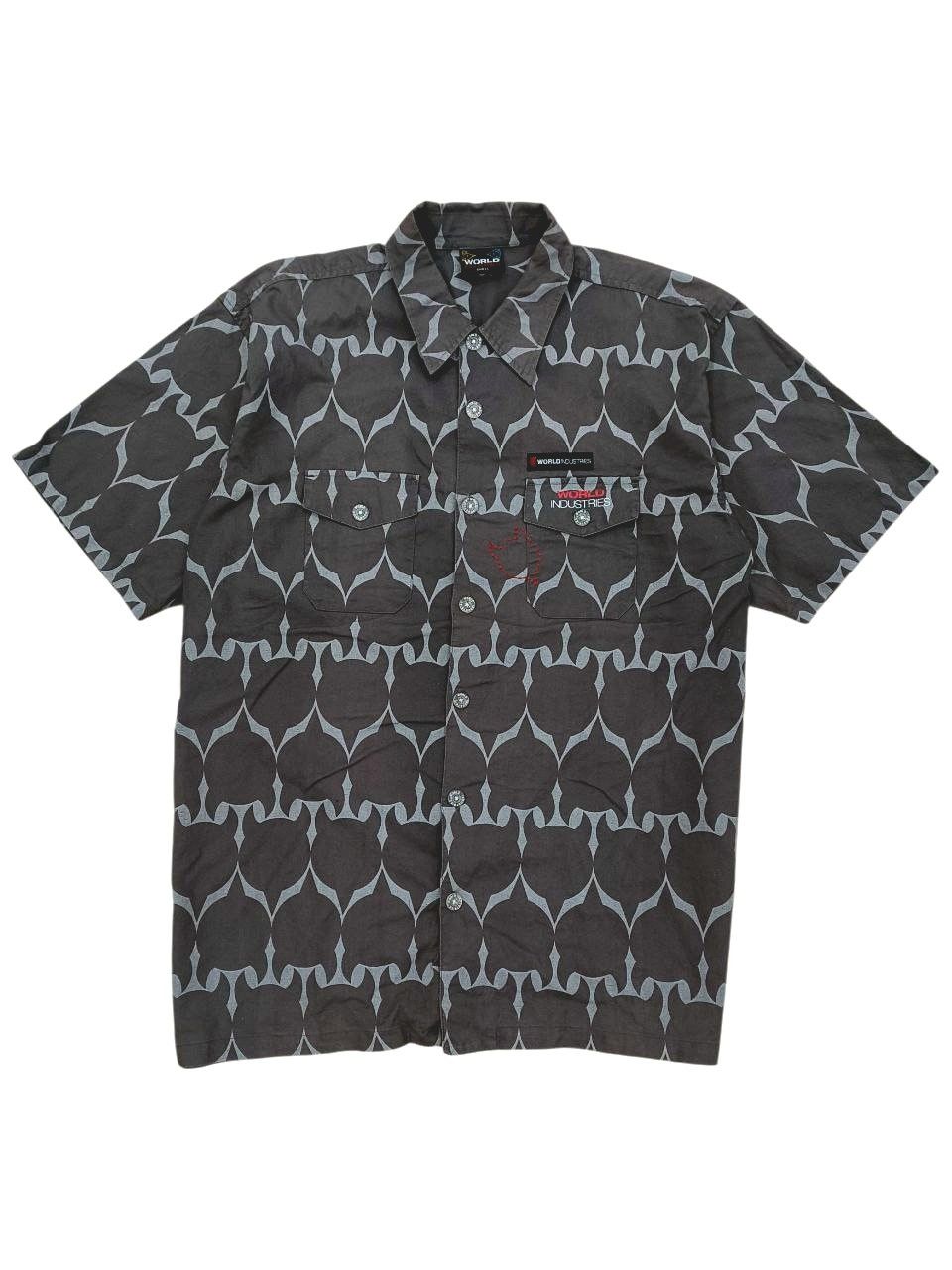 World Industries Rare Vintage World Industries AOP Logo Silhouette Workshirt Size US XL / EU 56 / 4 - 1 Thumbnail