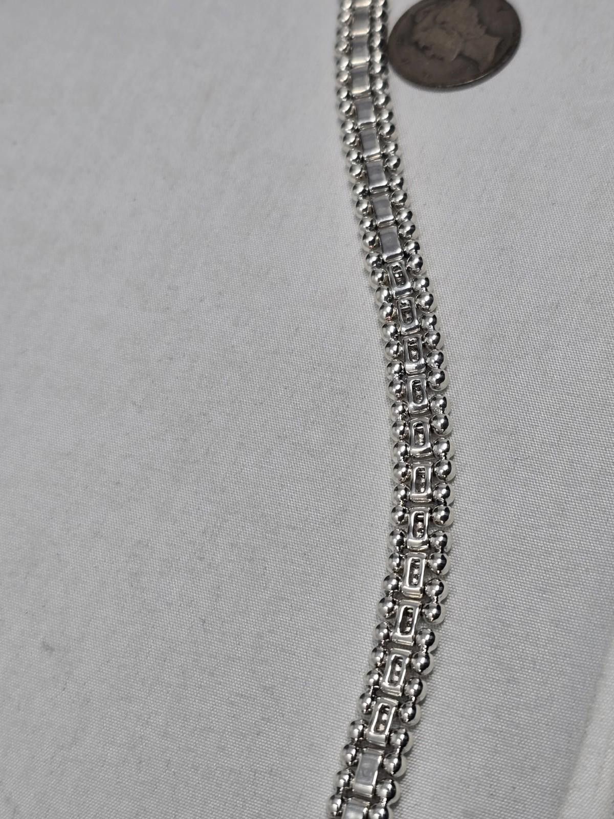 Lacoste Lagos Caviar Spark Diamond Pavé Link Bracelet 7in Size ONE SIZE - 4 Thumbnail