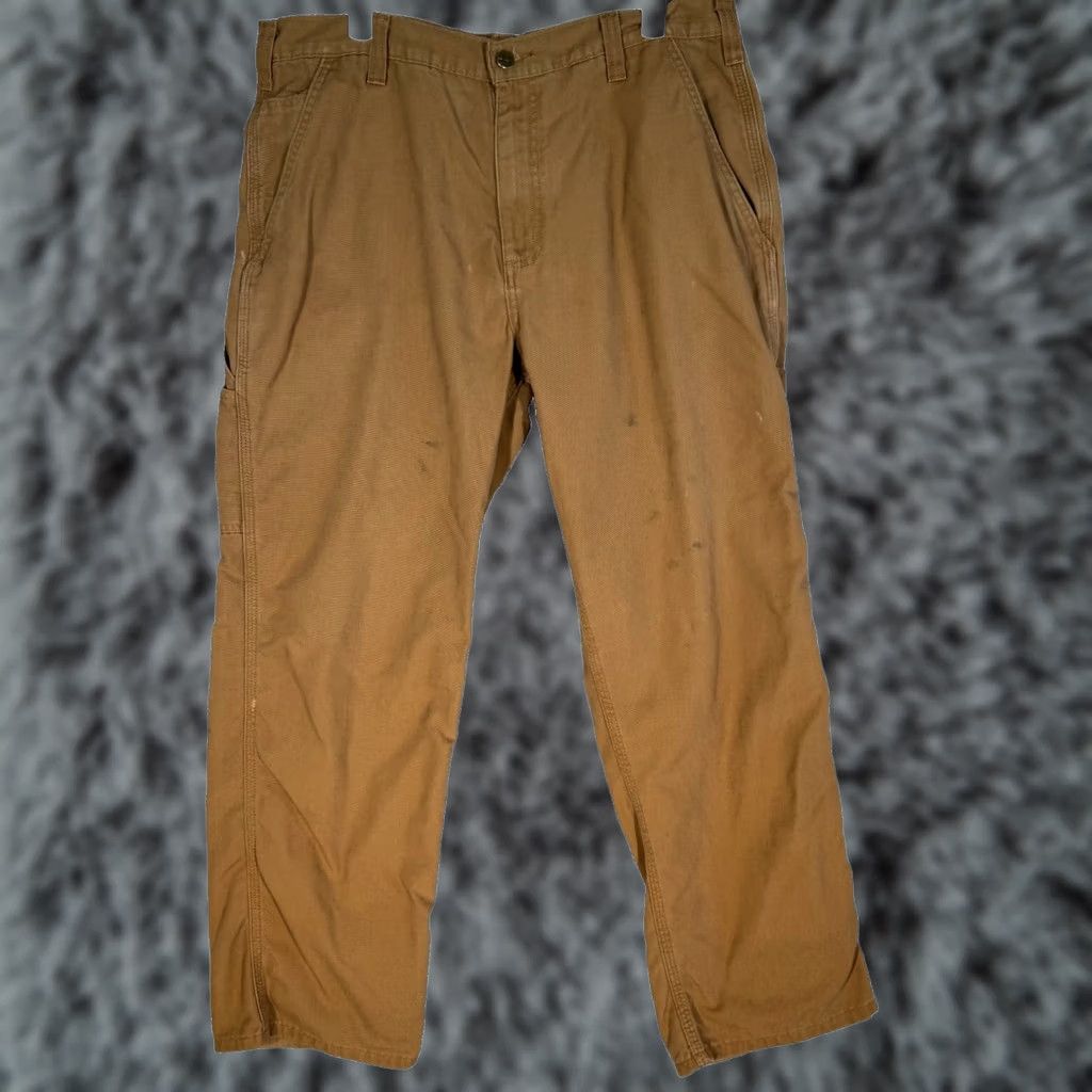 Carhartt Carhartt Carpenter Pants Mens 34 x 30 Brown Canvas Dungaree Fit Workwear Size US 34 / EU 50 - 1 Thumbnail