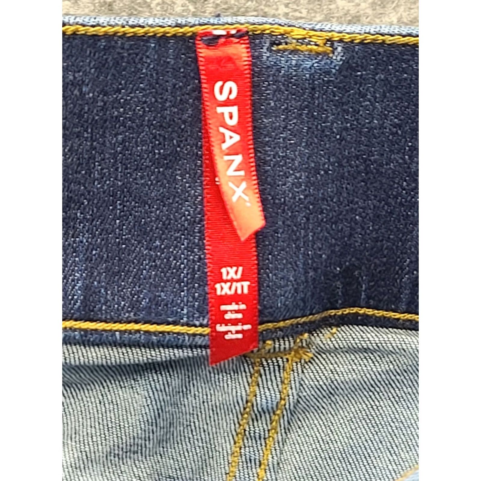 Spanx Spanx Womens XL 34x27 The Perfect Pant Slim Fit Tapered Leg Ankle Shaping Pants Blue 27 In Inseam Slim Shaping City Hipster Preppy Size 40" / US 18 - 2 Thumbnail