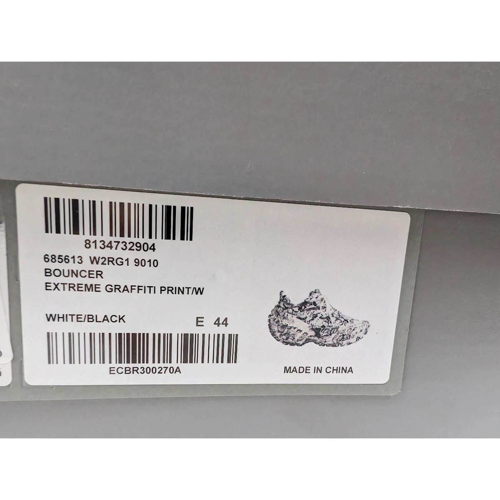 Balenciaga o1rshd1 Q:2 / Bouncer Extreme Graffiti Print in White/Black Size US 11 / EU 44 - 24 Thumbnail