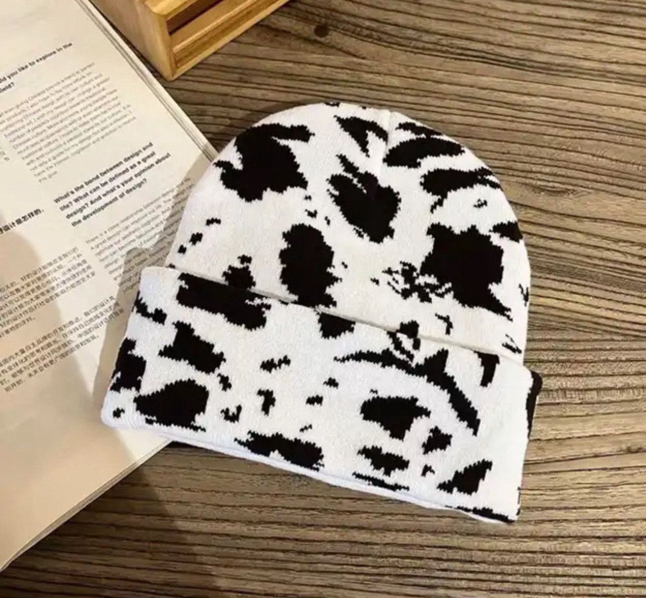 Other Black White Beanie Hat Size ONE SIZE - 3 Thumbnail