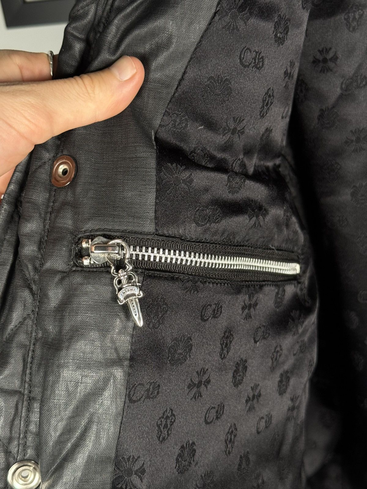 Chrome Hearts 🚭GRAIL🚭 EARLY 2000's MINK COLLAR WAXED COTTON UTILITY JACKET Size US L / EU 52-54 / 3 - 18 Thumbnail
