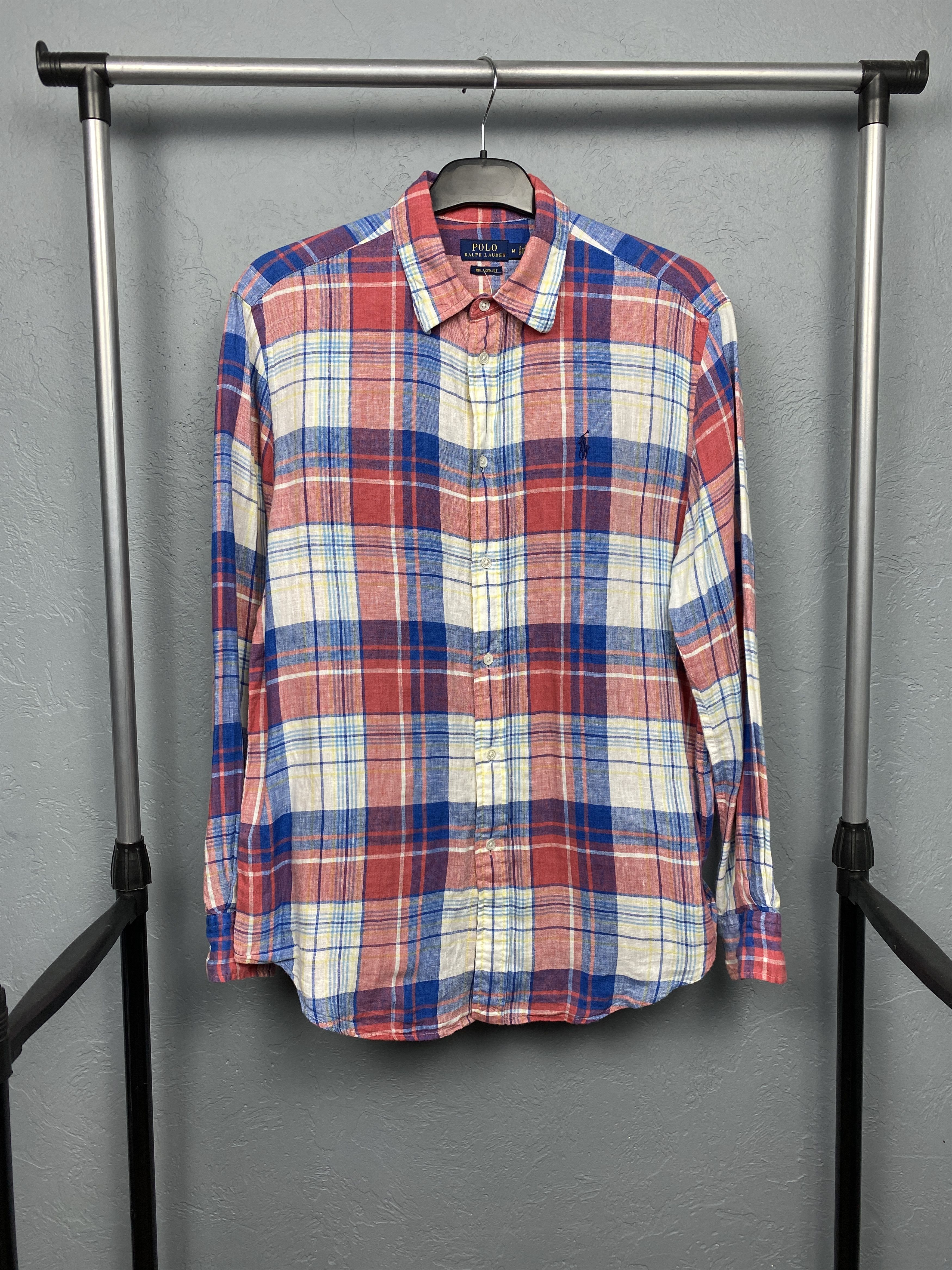 Polo Ralph Lauren Polo Ralph Lauren Vintage Mens LINEN Long Sleeve Shirt Size US M / EU 48-50 / 2 - 1 Thumbnail