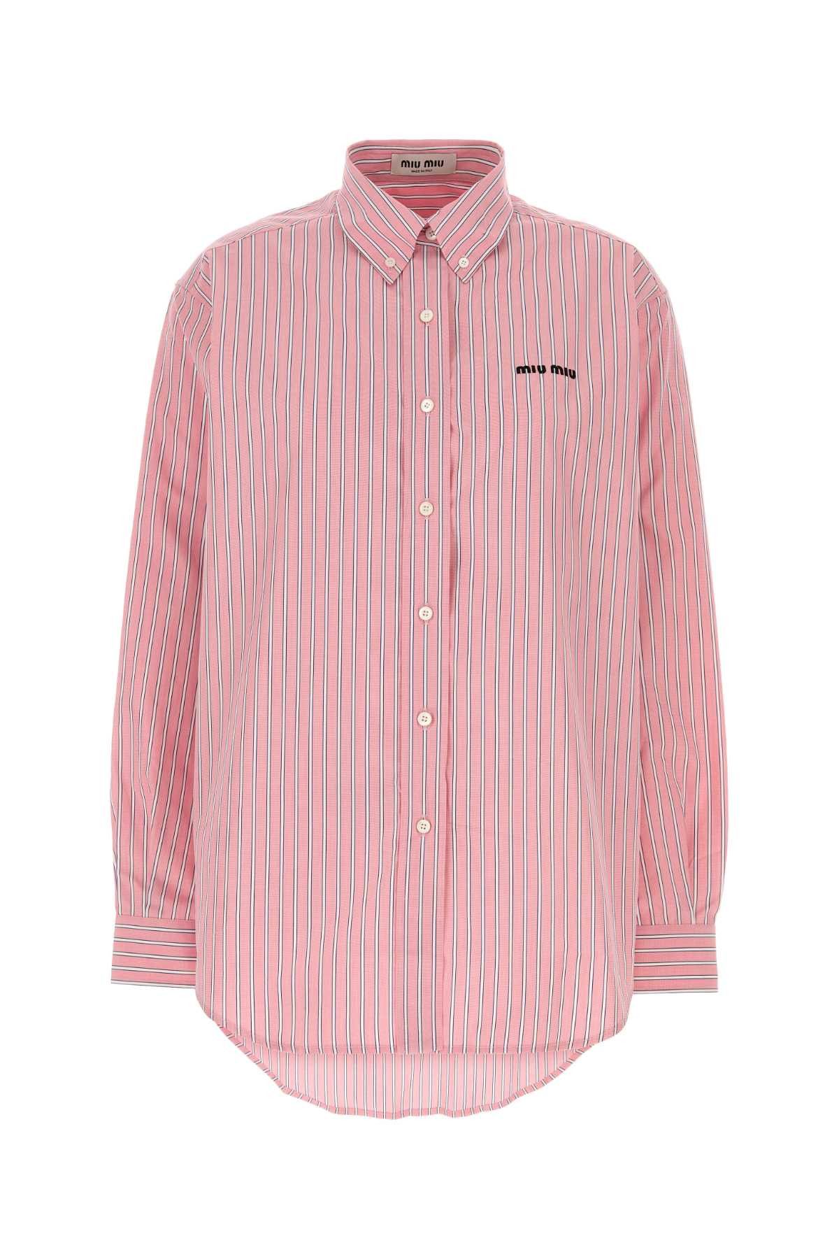Miu Miu Embroidered Poplin Oversize Shirt Size XS / US 0-2 / IT 36-38 - 1 Thumbnail
