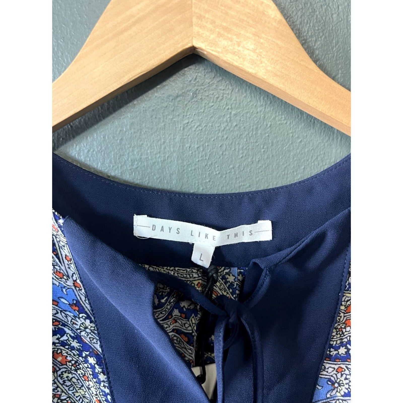 Vintage Days Like This Womens Blue Paisley Long Sleeve Blouse L NWT Size L / US 10 / IT 46 - 3 Thumbnail