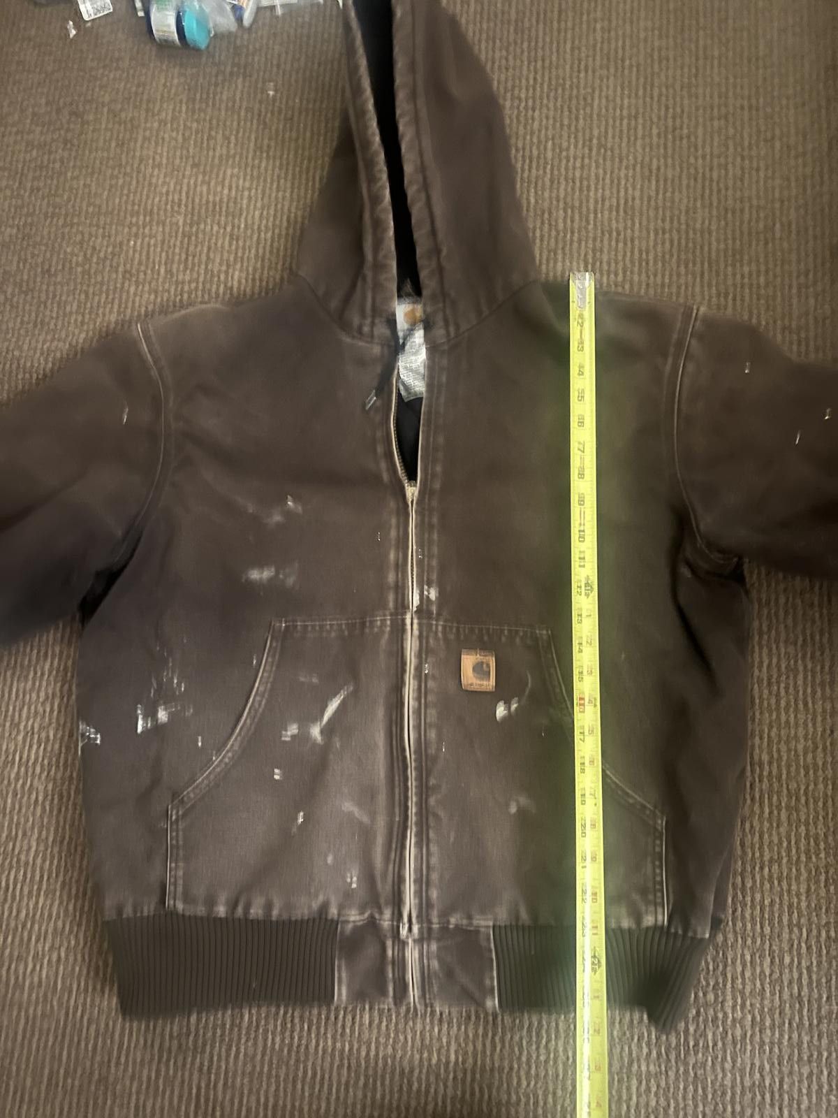 Carhartt Carhartt Men's Brown Hooded Work Jacket with Zip Front Size US L / EU 52-54 / 3 - 4 Thumbnail