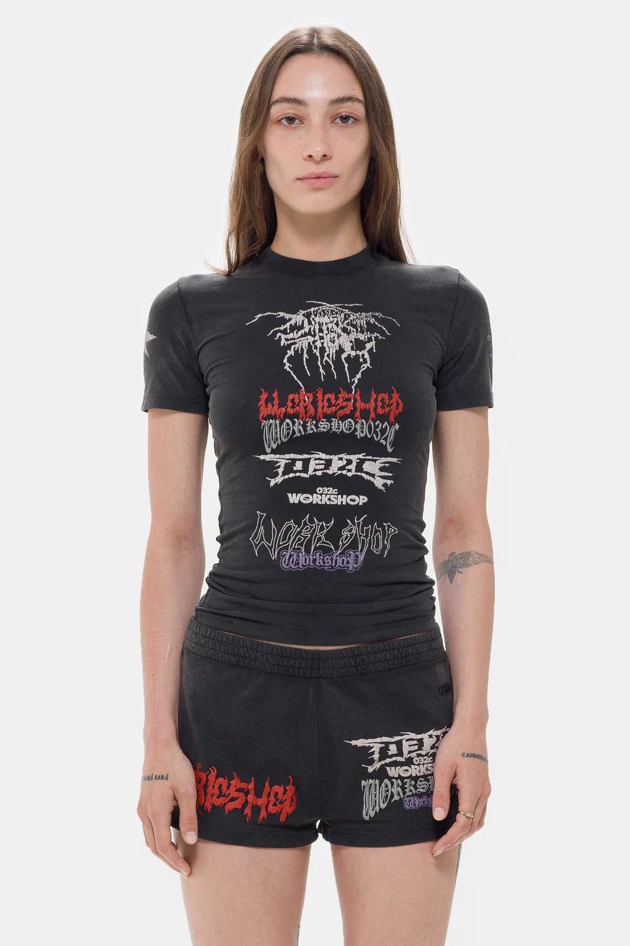 032c o1mle1125 Telepresence Tight Cut T-Shirt in Black Size XS / US 0-2 / IT 36-38 - 1 Thumbnail