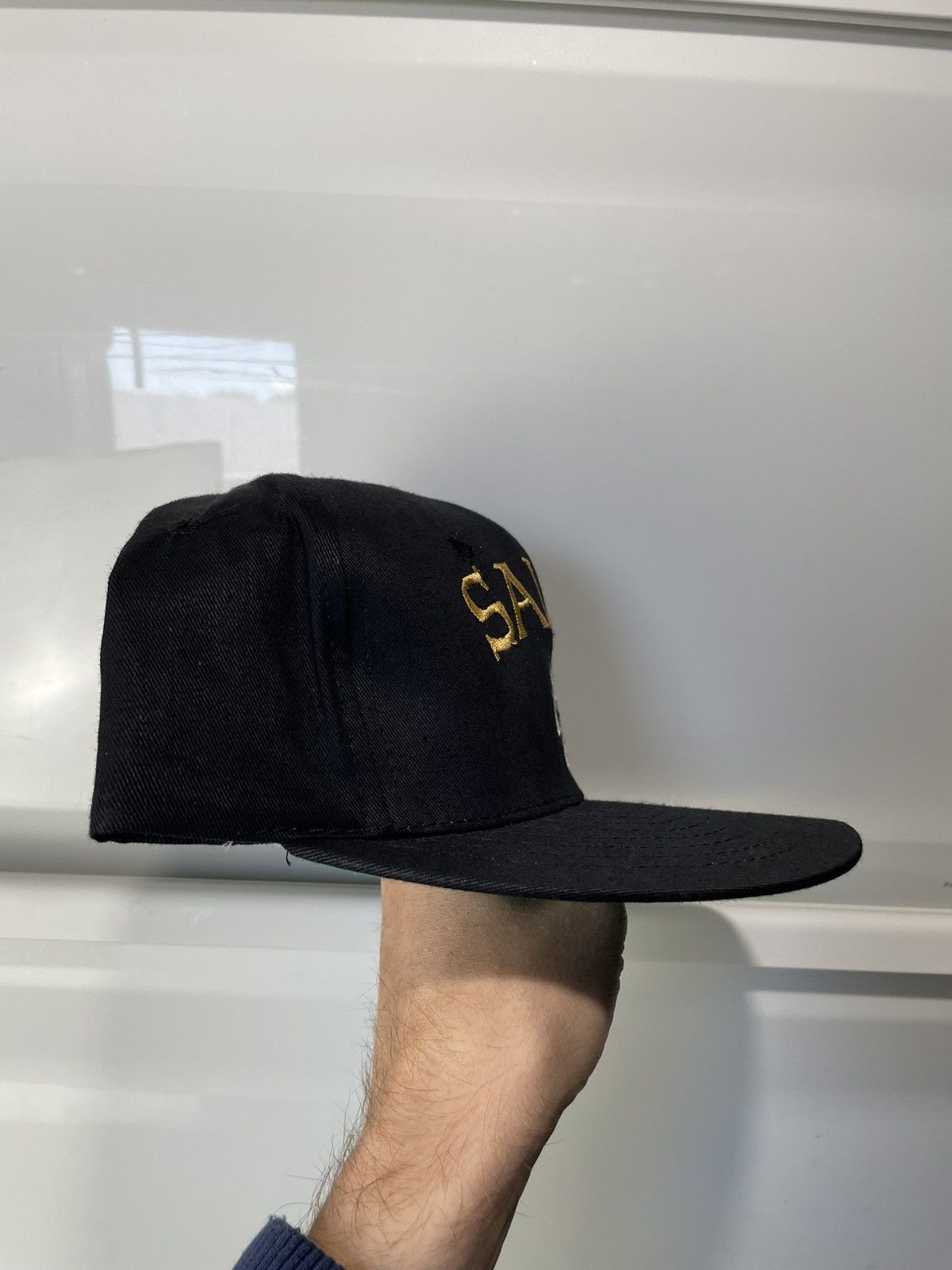 NFL Vintage Saints Hat Script Snapback Black NFL Team 90s Size ONE SIZE - 4 Thumbnail
