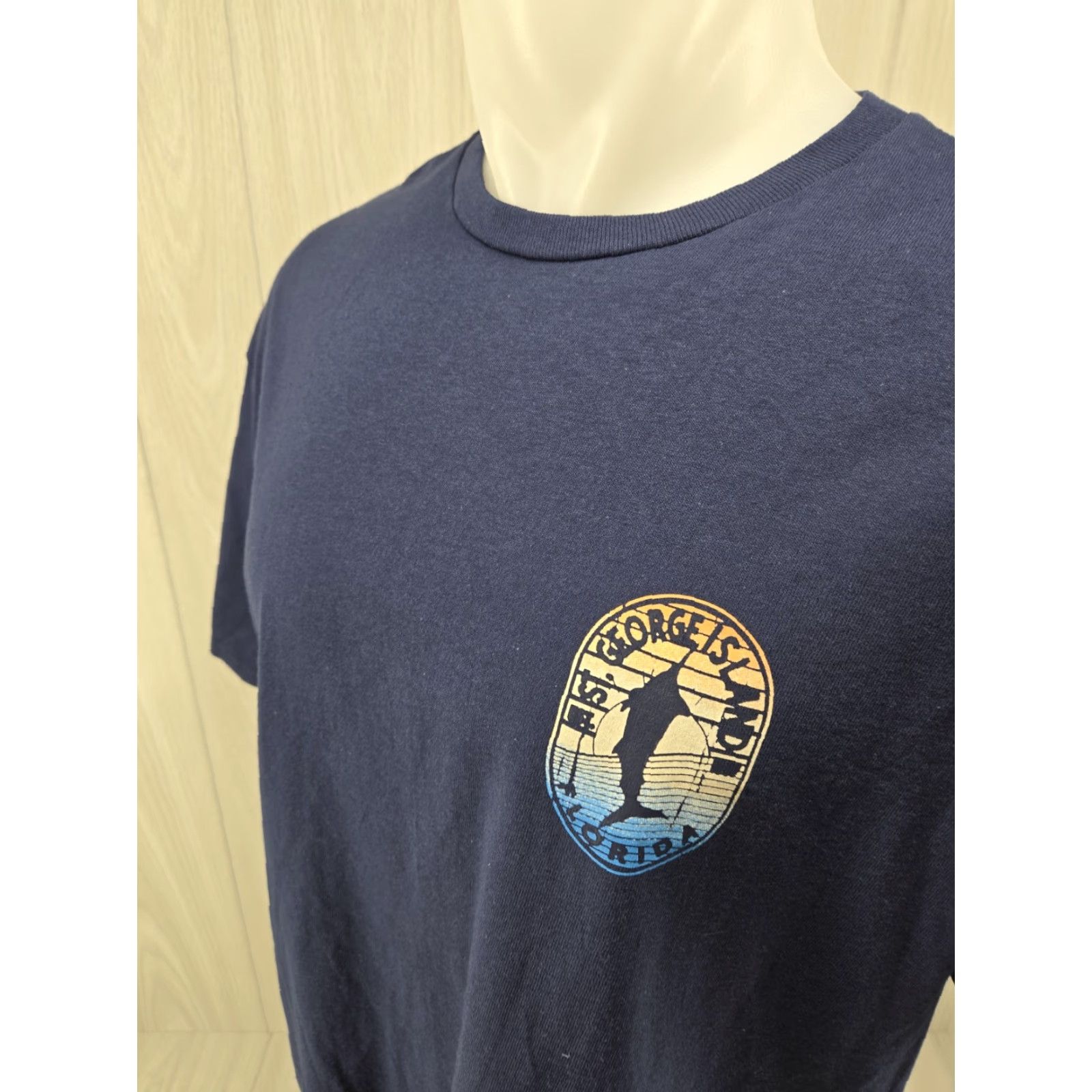 Delta ST GEORGE ISLAND FLORIDA SHORT SLEEVE T-SHIRT XL BLUE Unisex Adults Shirt Mens Womens Size US XL / EU 56 / 4 - 6 Thumbnail