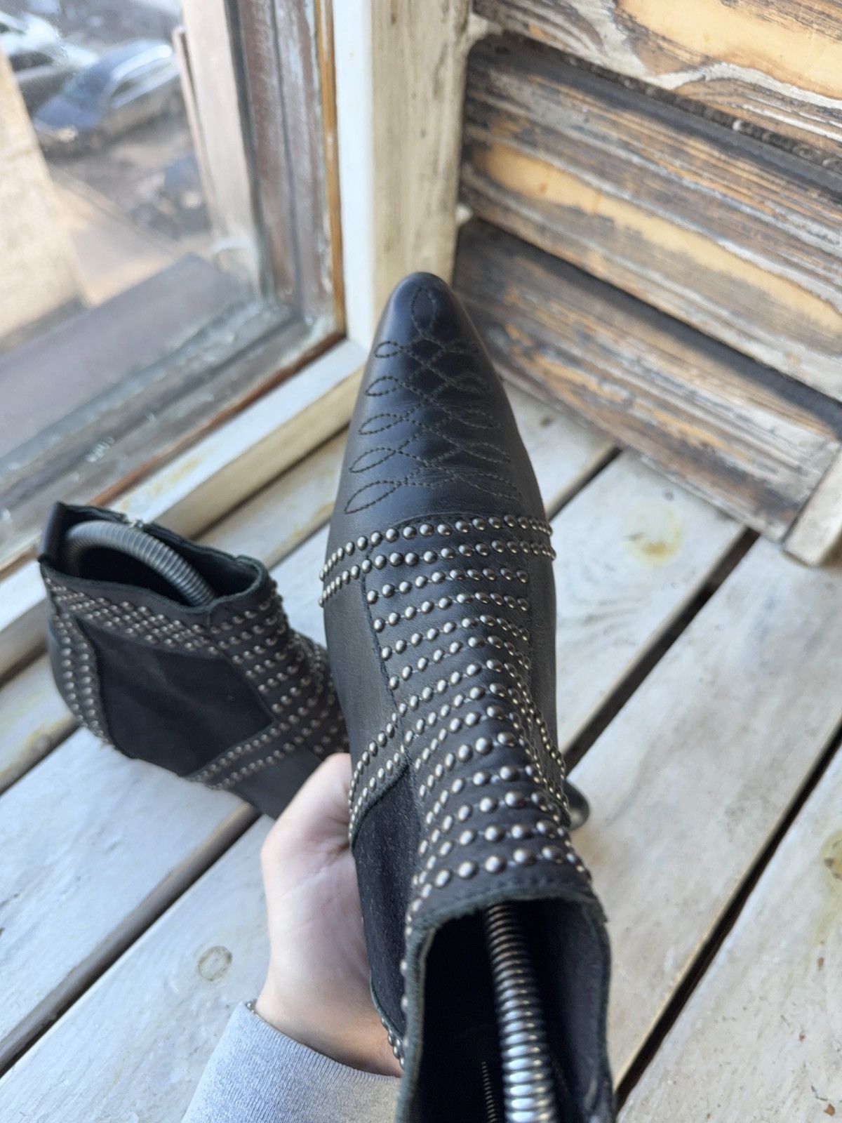 Anine Bing Anine Bing 00s Studded Western Leather Boots Made USA Size US 6.5 / IT 36.5 - 13 Thumbnail