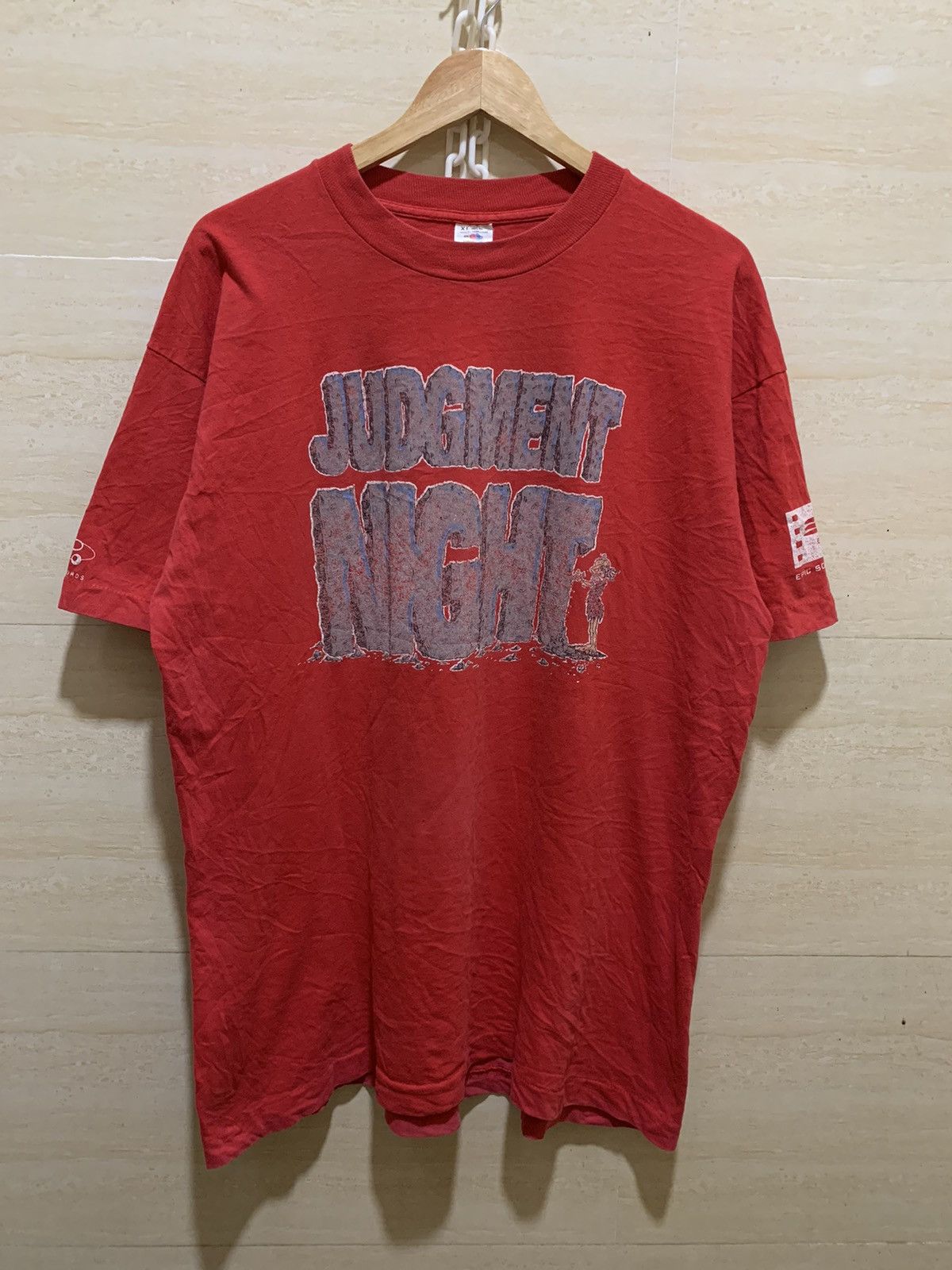 image of Band Tees x Movie Super Vintage Movie Judgement Night Promo Soundtrack in Red, Men's (Size XL)