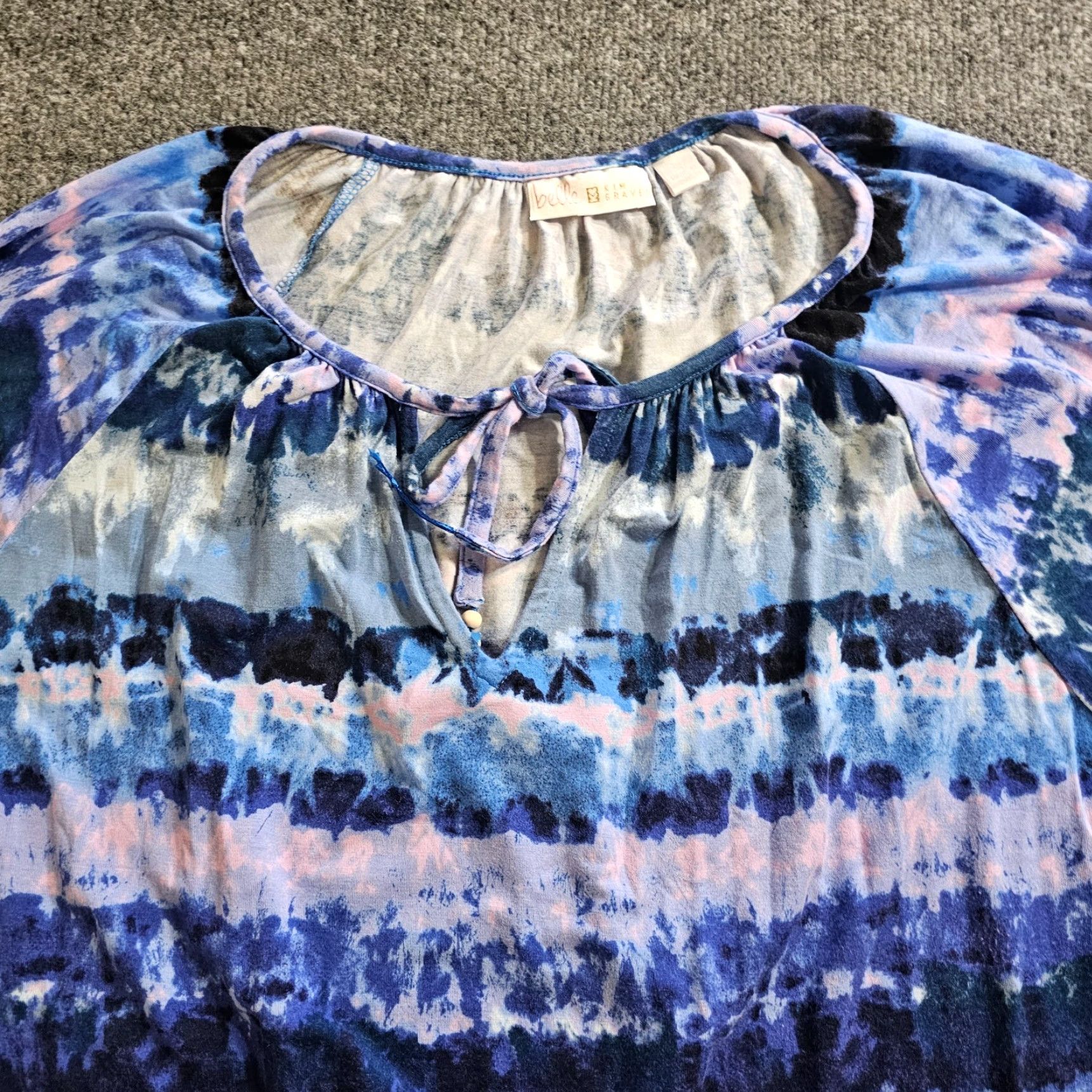 Vintage Belle Kim Gravel Top Women XL Blue Purple Striped Round Neck 3/4 Sleeve Casual ShirtWomen XL Purple Striped Round Neck 3/4 Sleeve Belle Kim Gravel Top Size XL / US 12-14 / IT 48-50 - 2 Thumbnail