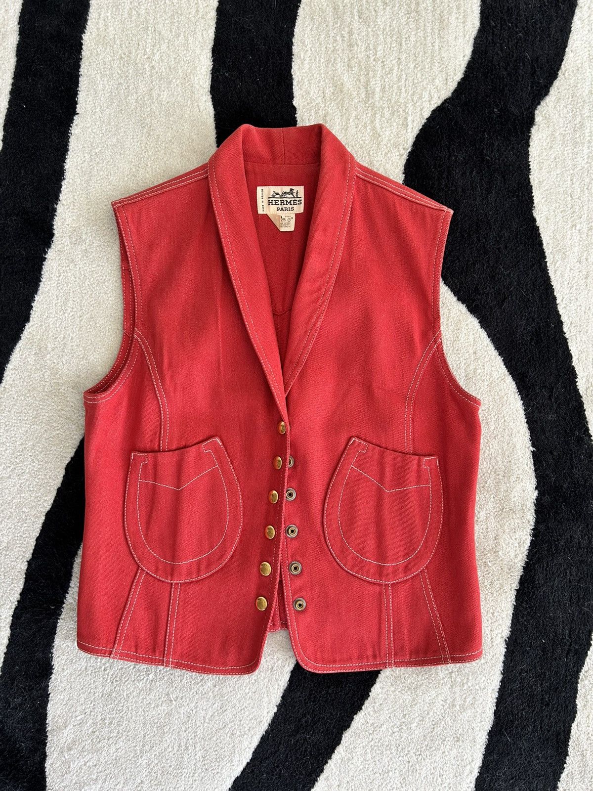 Hermes Hermes Vintage Vest Size L / US 10 / IT 46 - 1 Thumbnail