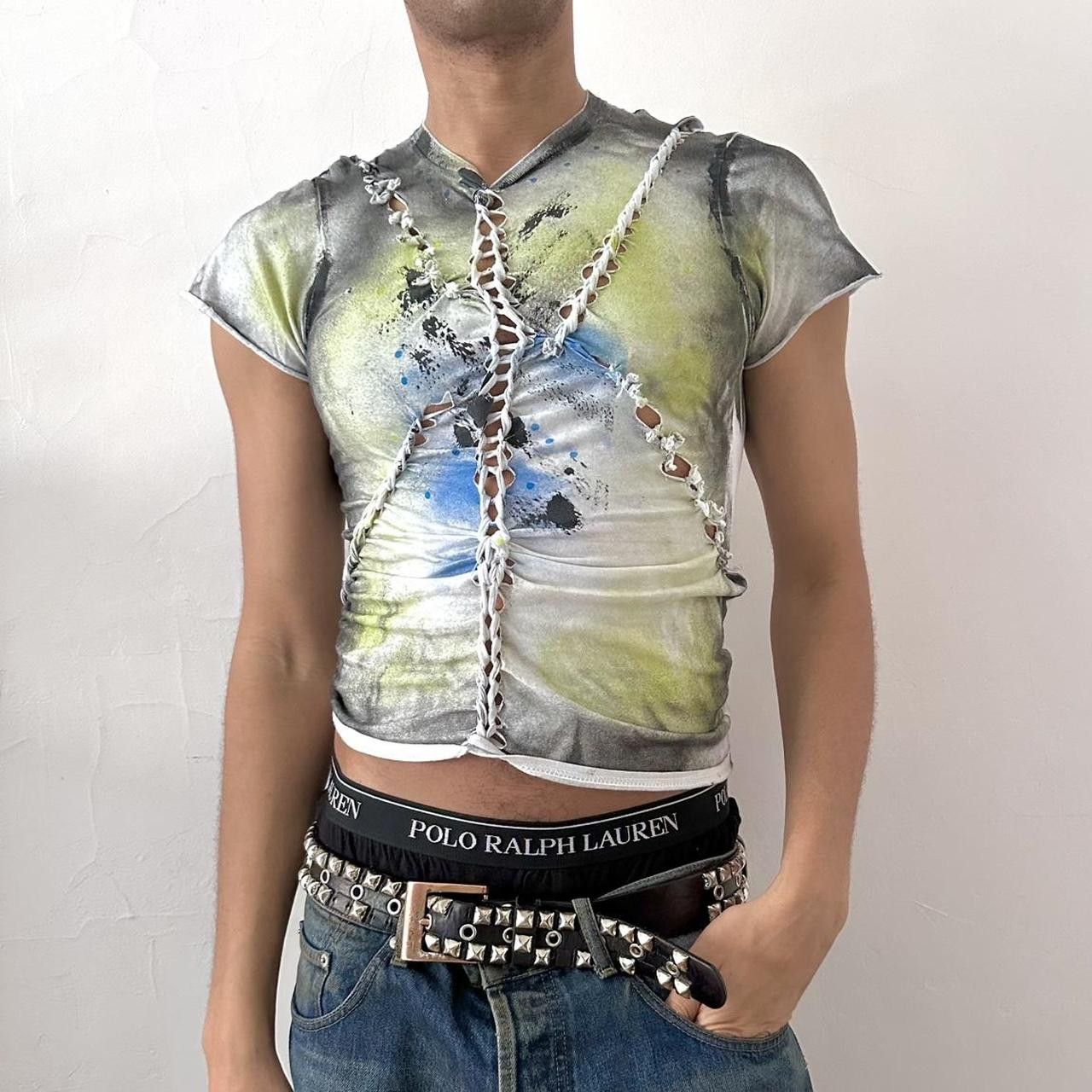 Gildan ASTROBOI* 'Algae' White Braided Print T-Shirt - Medium Size US M / EU 48-50 / 2 - 1 Thumbnail