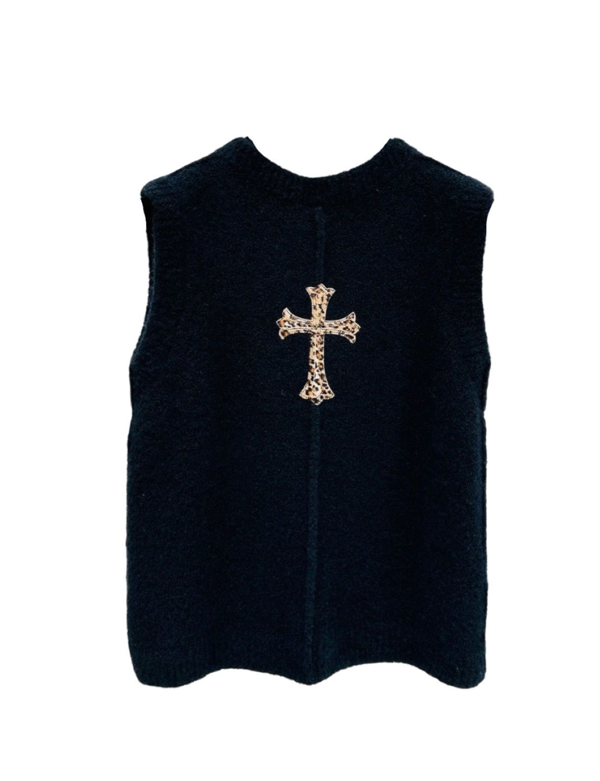 Chrome Hearts Leopard pony hair cross patch cashmere vest Size S / US 4 / IT 40 - 1 Thumbnail