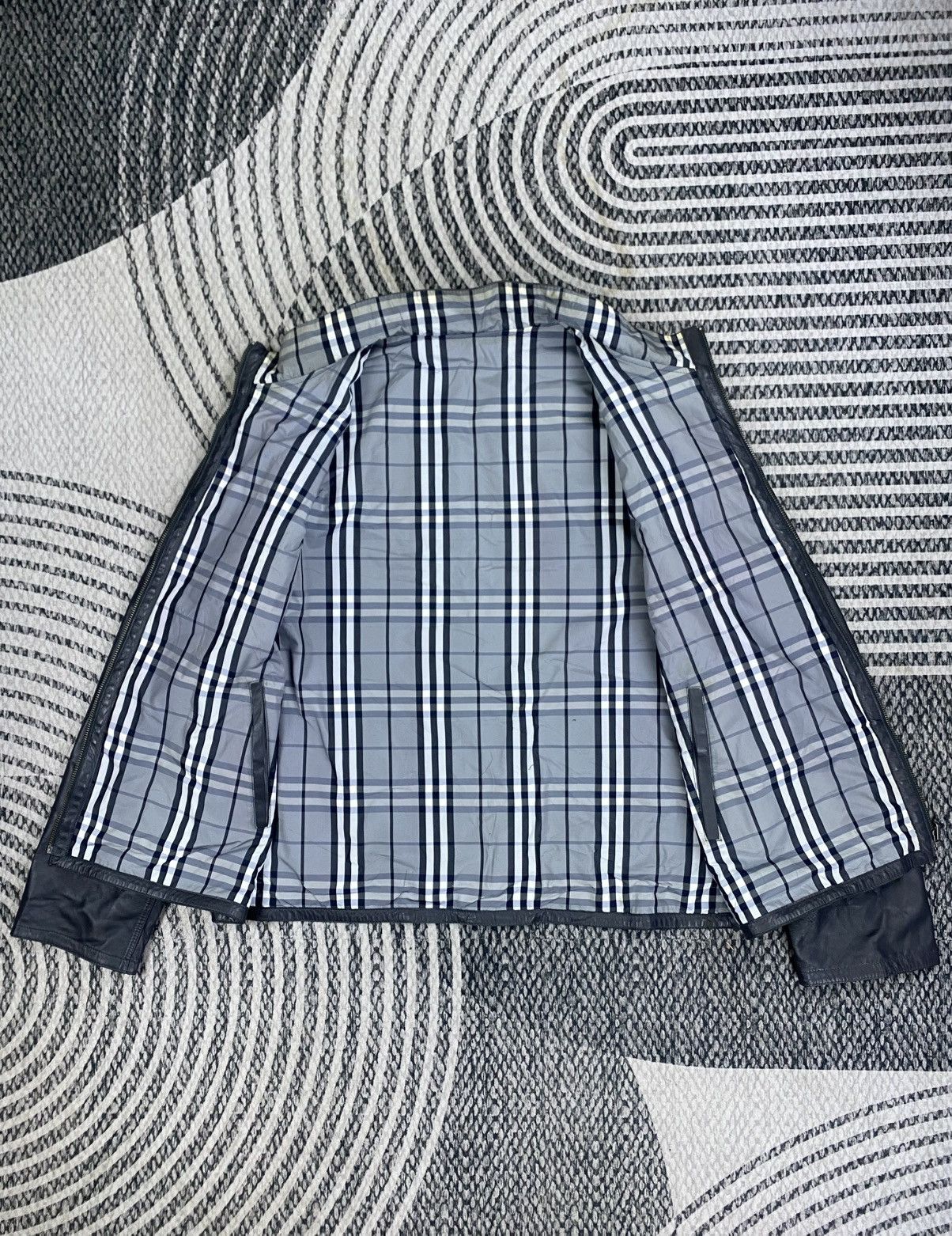 Japanese Brand Vtg Kircilar Grey Checked Reversible Zipper Leather Jacket Size US L / EU 52-54 / 3 - 7 Thumbnail