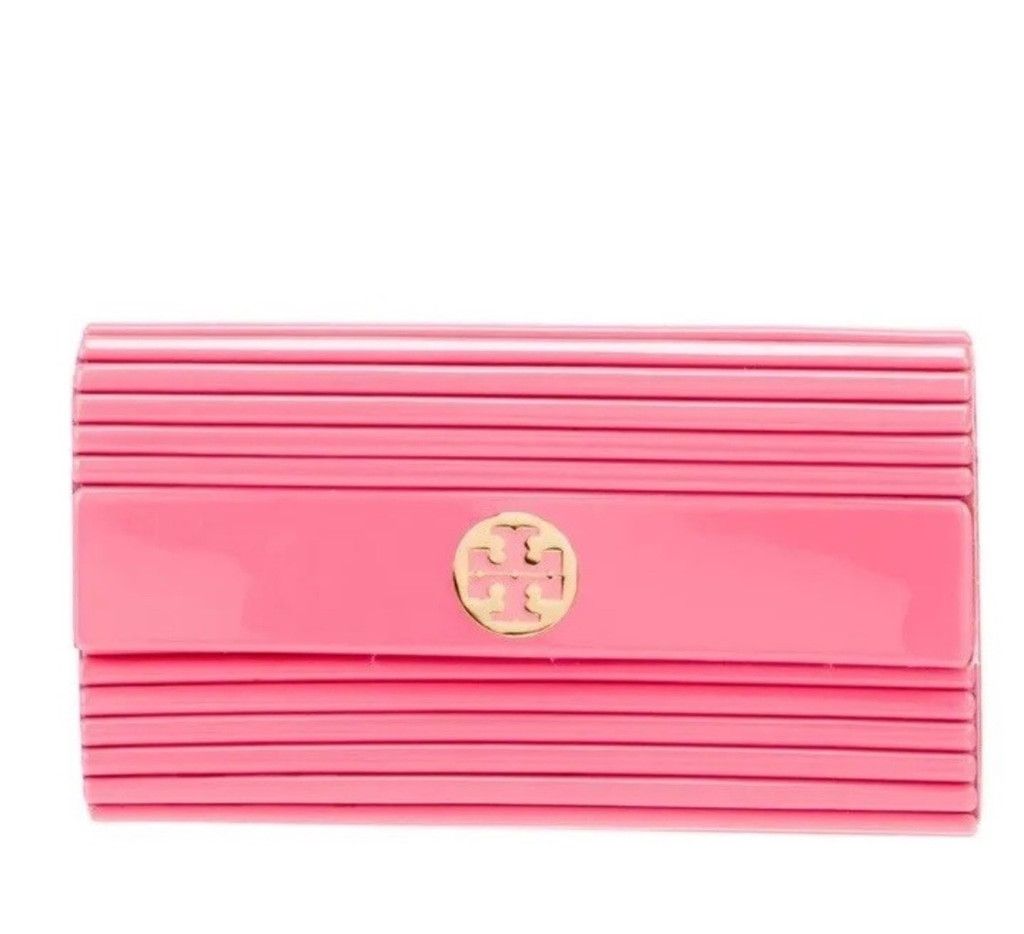 Tory Burch Tory Burch Terry Resin Clutch Purse Pink Size ONE SIZE - 1 Thumbnail