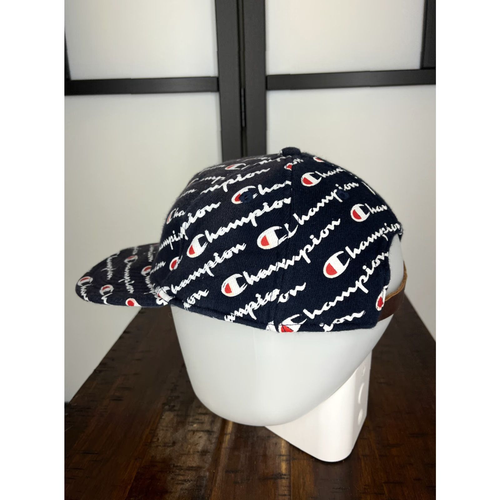 Champion CHAMPION Hat Cap One Size Blue All Over Print Logo Cotton Blend Adjustable Strapback Men Adult Golf Hat Size ONE SIZE - 5 Thumbnail