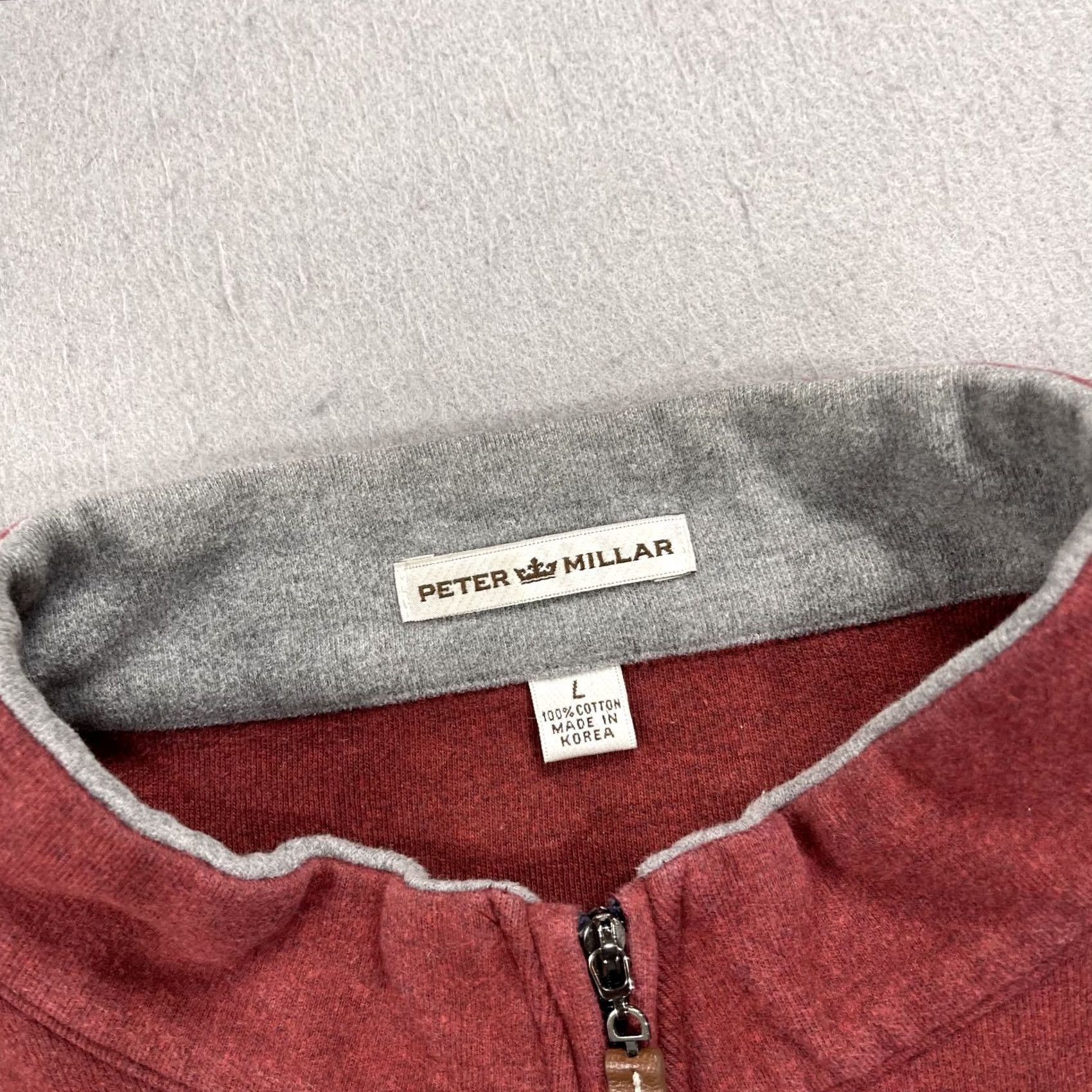 Peter Millar Peter Millar Sweater Mens L Red 100% Cotton Melange 1/4 Quarter Zip Pullover Size US L / EU 52-54 / 3 - 4 Thumbnail