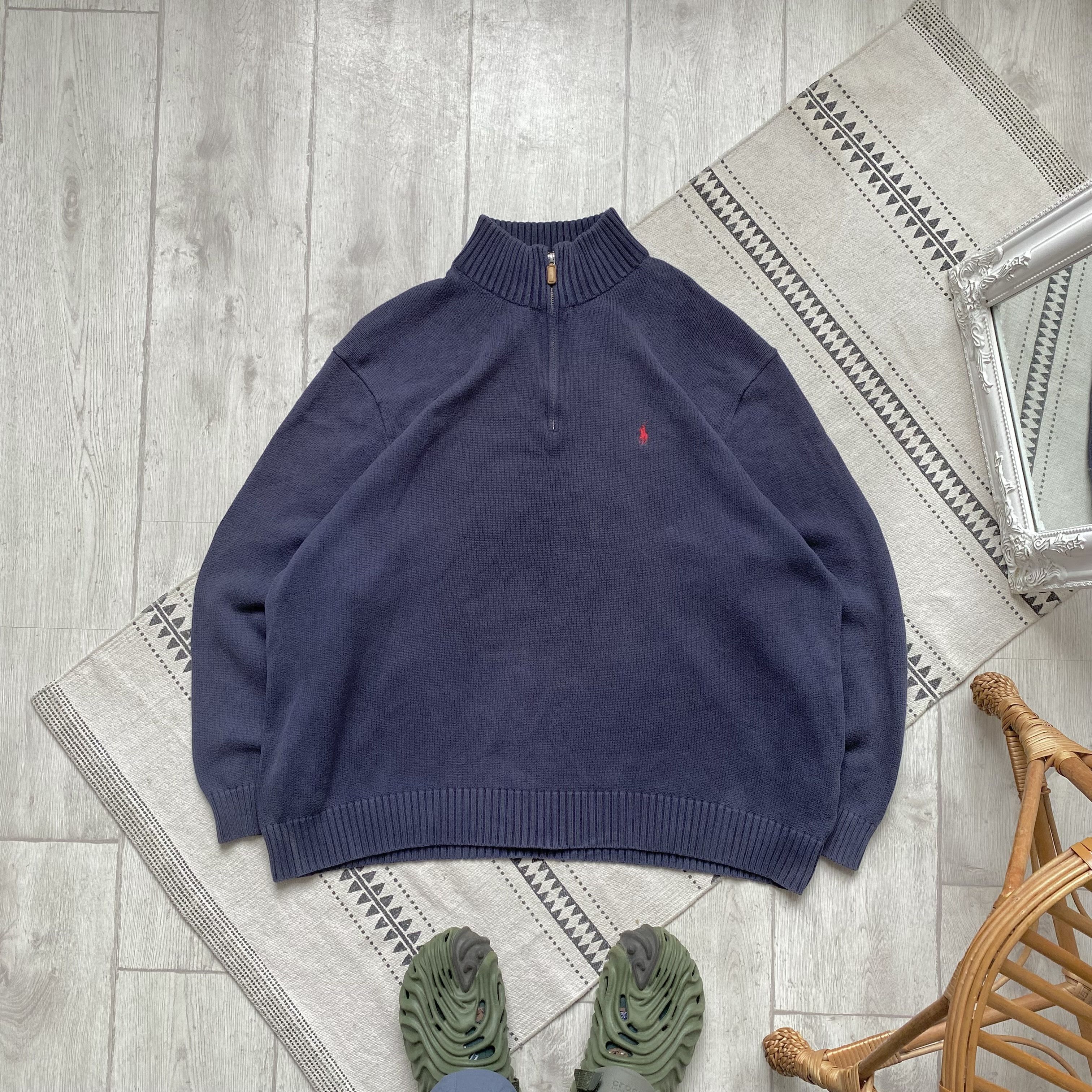 Polo Ralph Lauren Vintage 90s Faded POLO Ralph Lauren boxy sweater knit Size US XXL / EU 58 / 5 - 1 Thumbnail