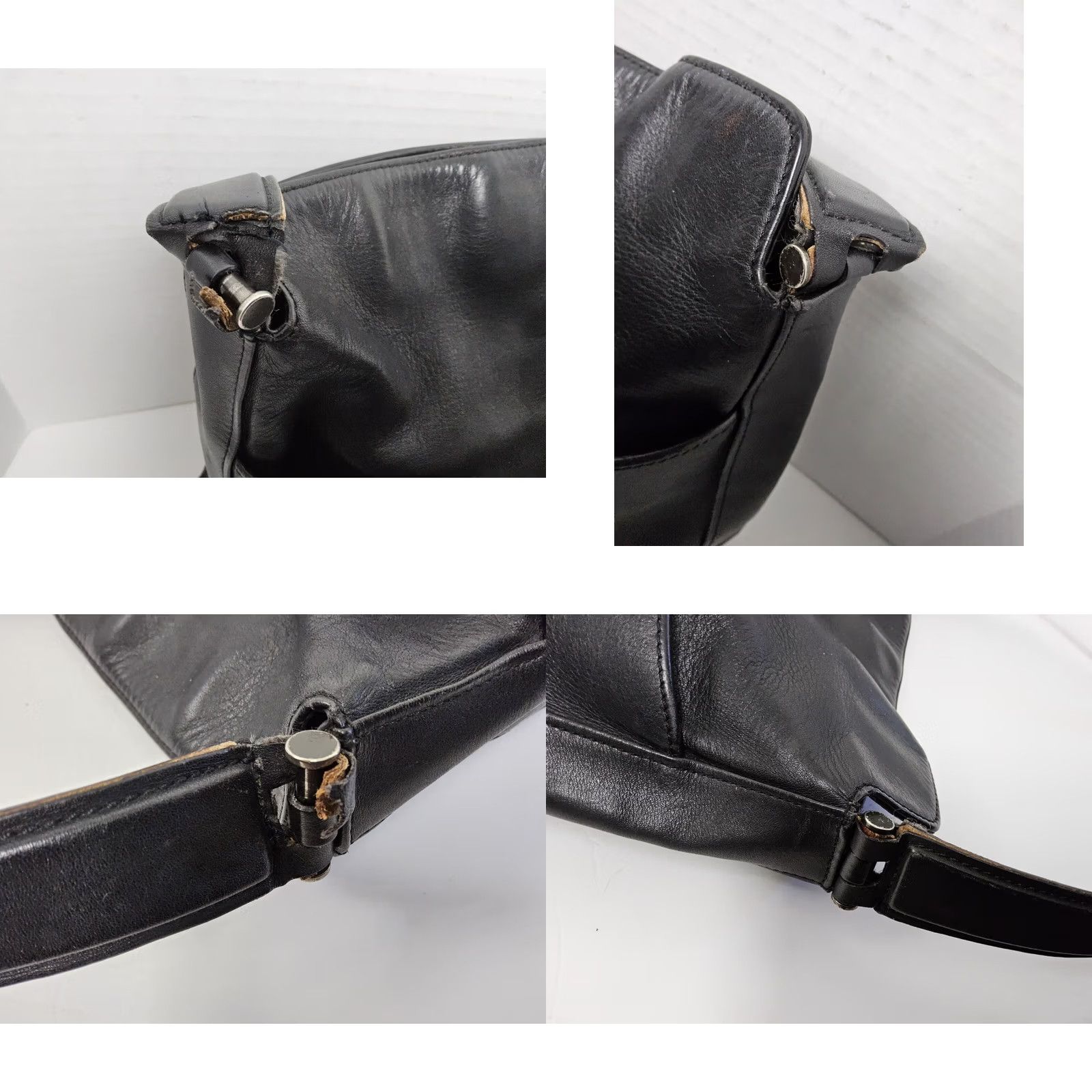 Coach VINTAGE Coach Shoulder Bag Purse Unisex Adults Leather Black 9180 USA 12.5x11.5x3.5 Size ONE SIZE - 8 Thumbnail