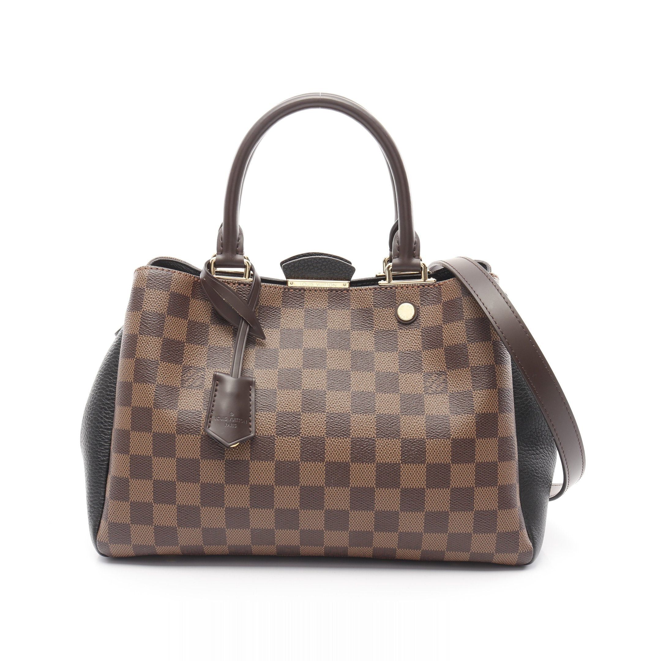 Louis Vuitton Louis Vuitton Brittany Damier Ebene Handbag Leather Brown Black Size ONE SIZE - 1 Thumbnail