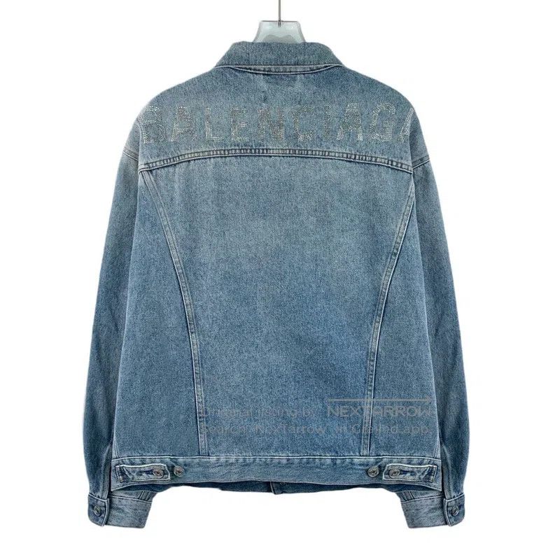 Balenciaga Balenciaga Light Blue Cotton Lapel Single Breasted Long Sl Size XS / US 0-2 / IT 36-38 - 2 Thumbnail